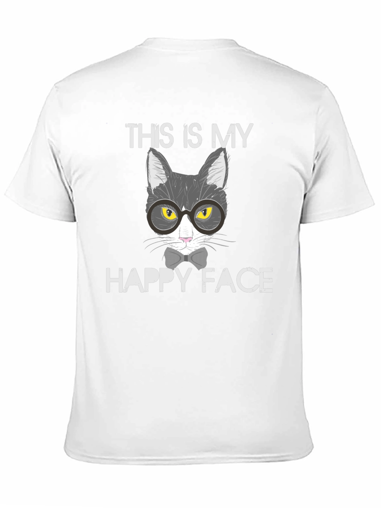 Black This is My Happy Face Cat T-Shirt view 11