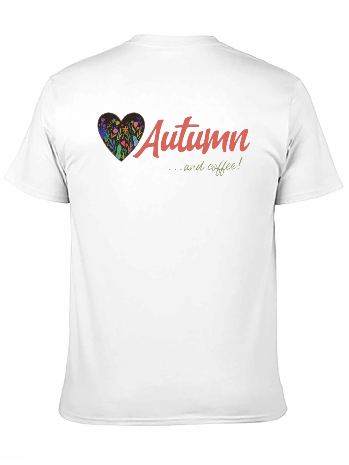 Black Autumn & Coffee Graphic Tee - Soft Black Cotton view 11