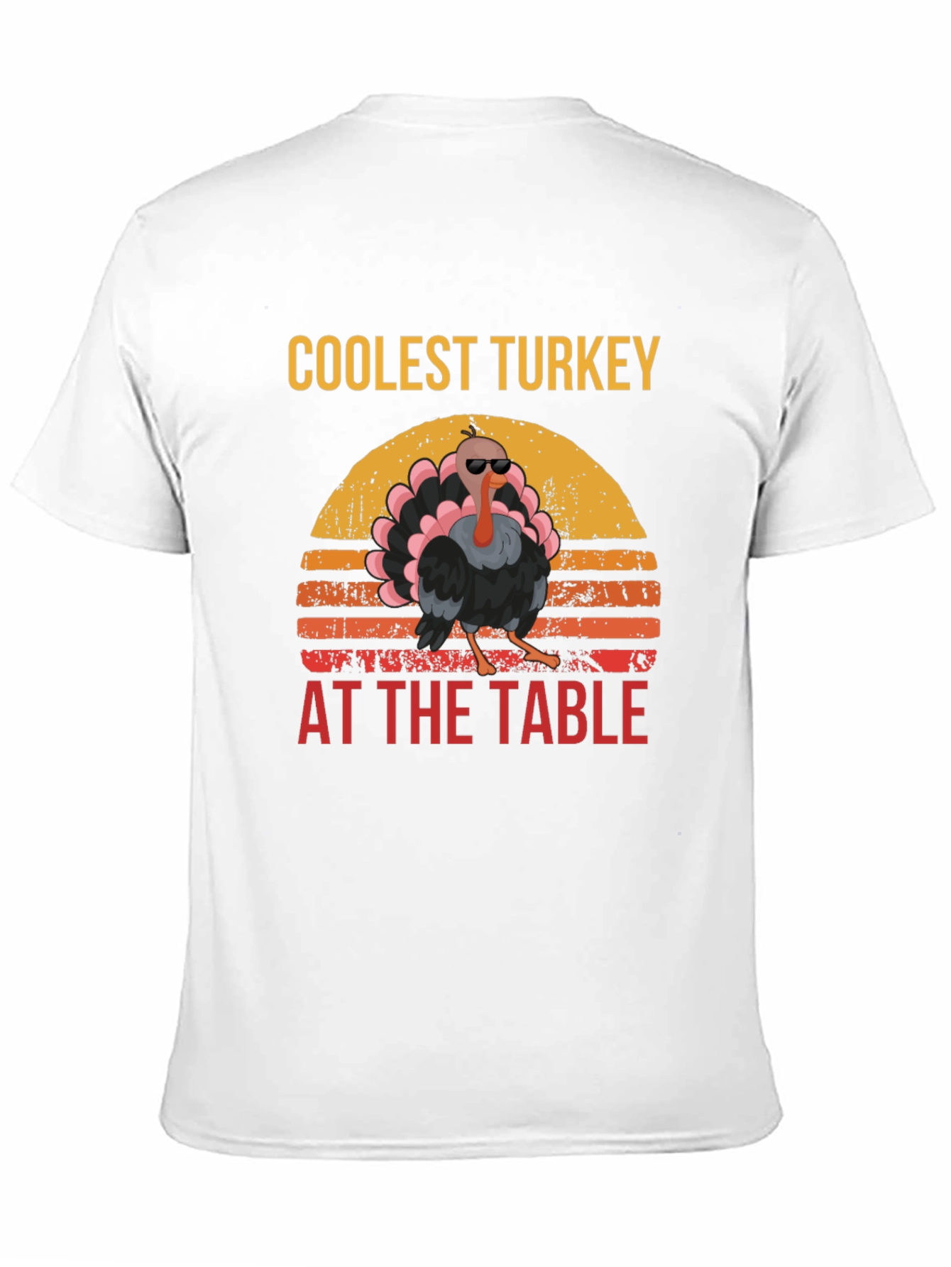 Black Coolest Turkey at the Table Black Graphic Tee view 11