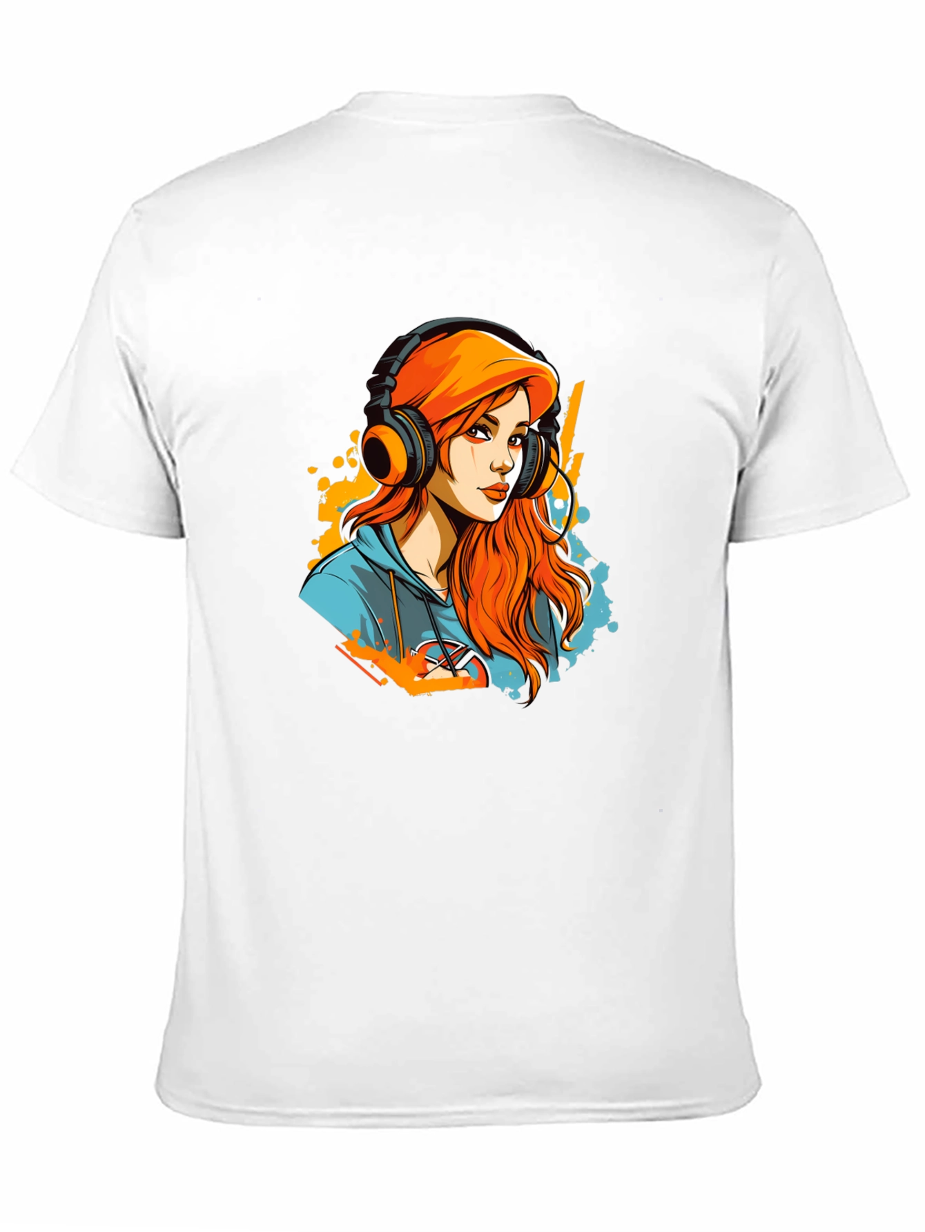 Black Gamer Girl T-Shirt - Headphone Art Design view 11