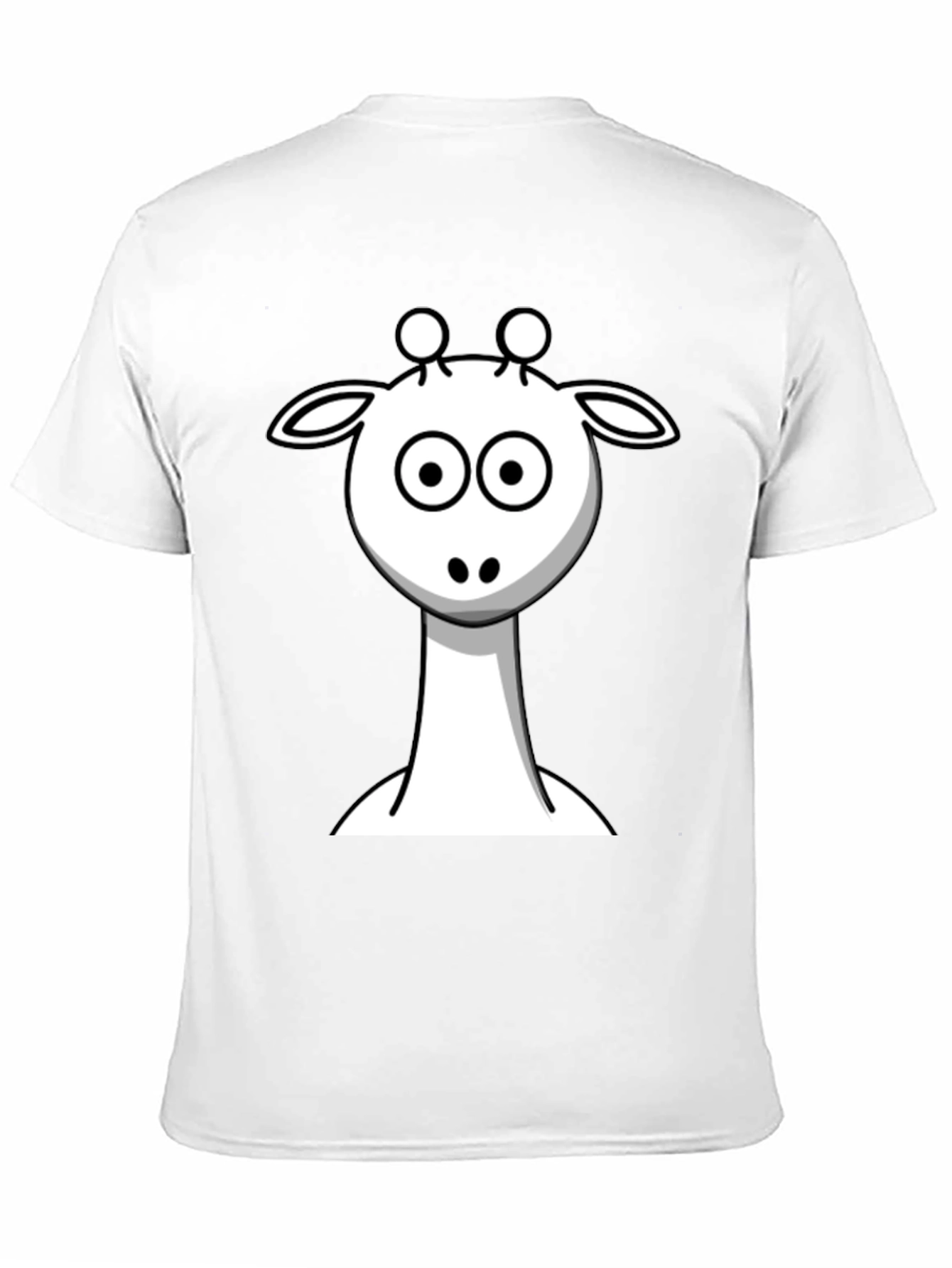 Black Cartoon Giraffe Graphic Tee - Black Cotton T-Shirt view 11