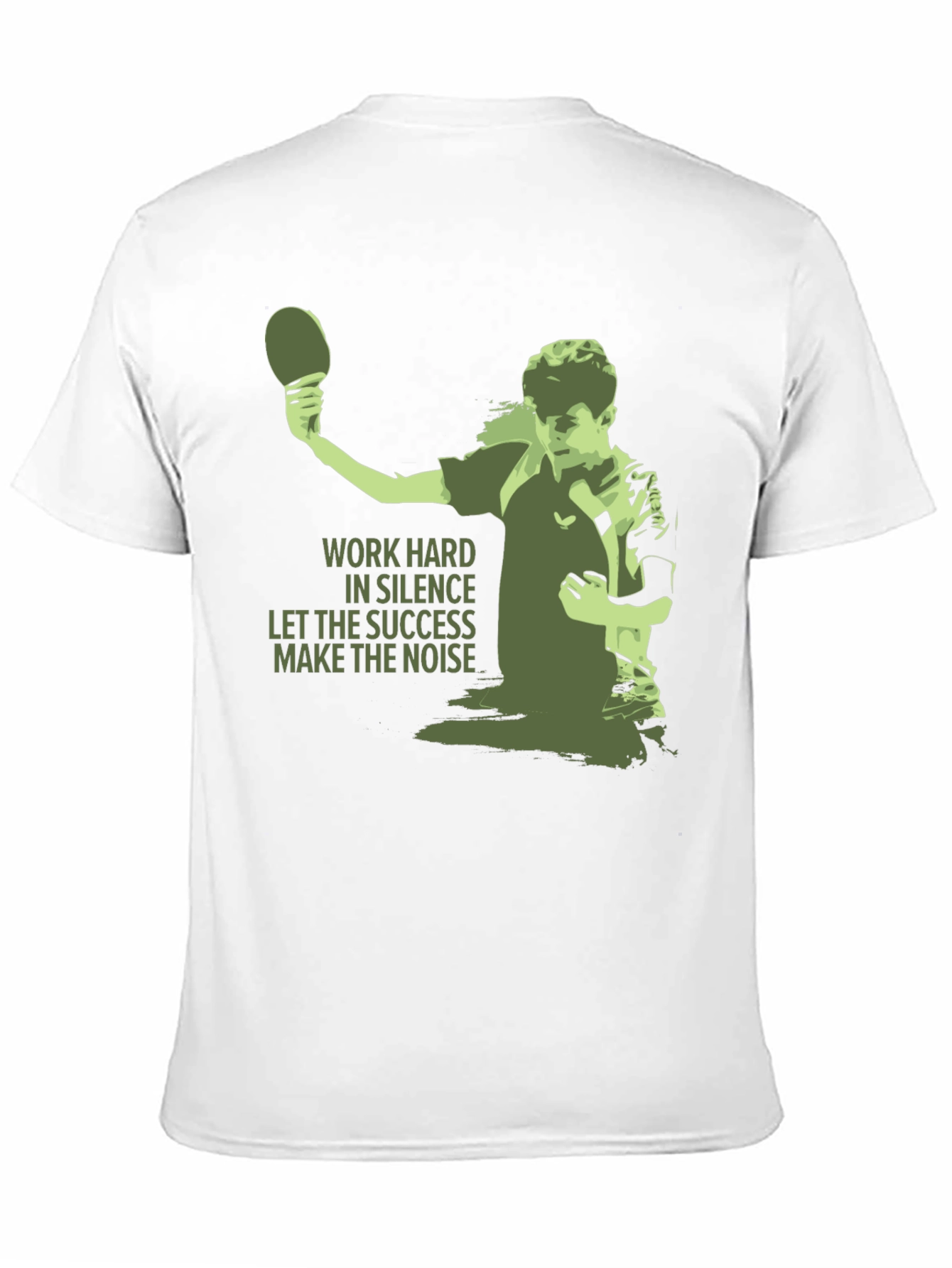 Black Table Tennis Graphic Tee - Work Hard T-Shirt view 11