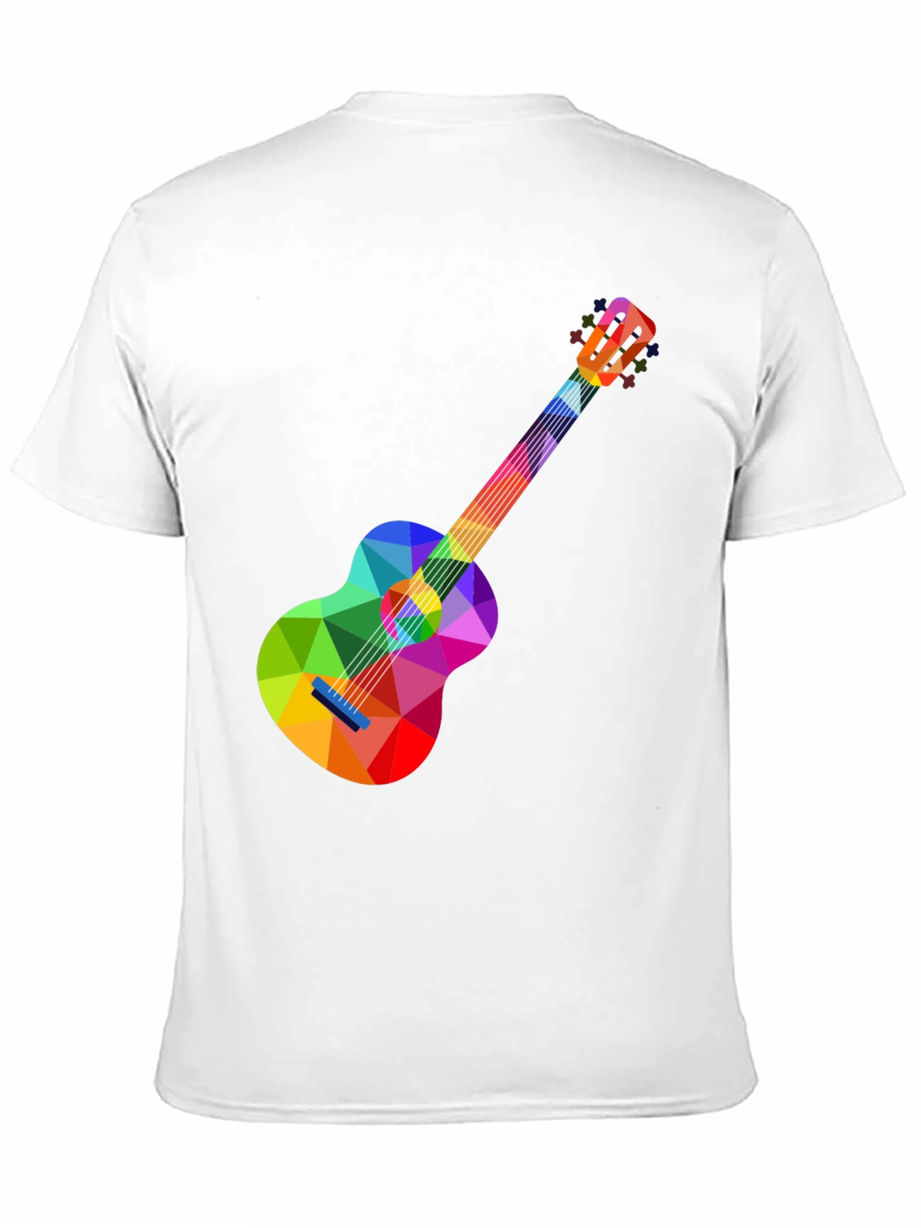 Black Colorful Geometric Guitar Graphic Tee - Stylish Music Lover T-Shirt view 11