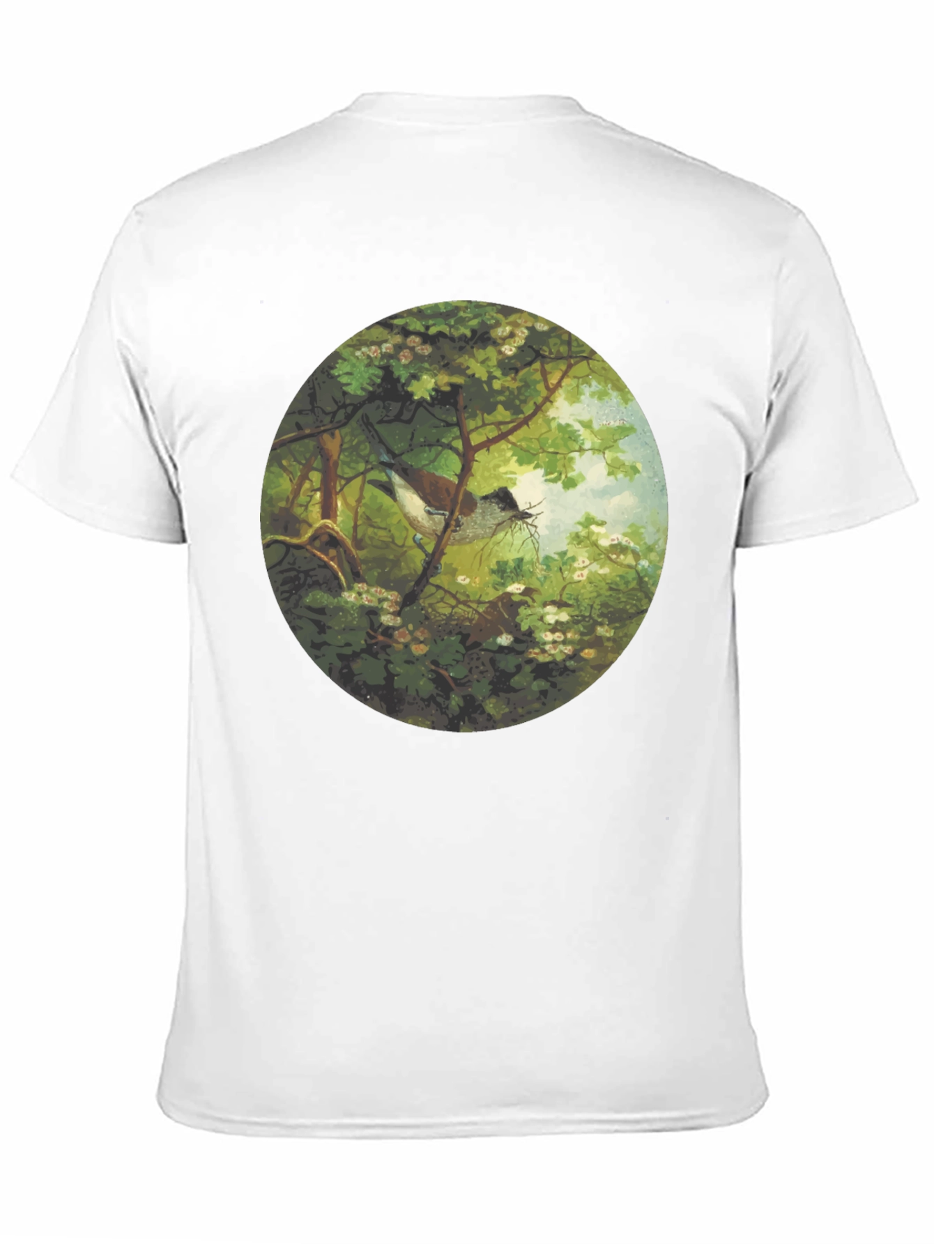 Black Bird & Nest Graphic Tee - Nature Art Shirt view 11