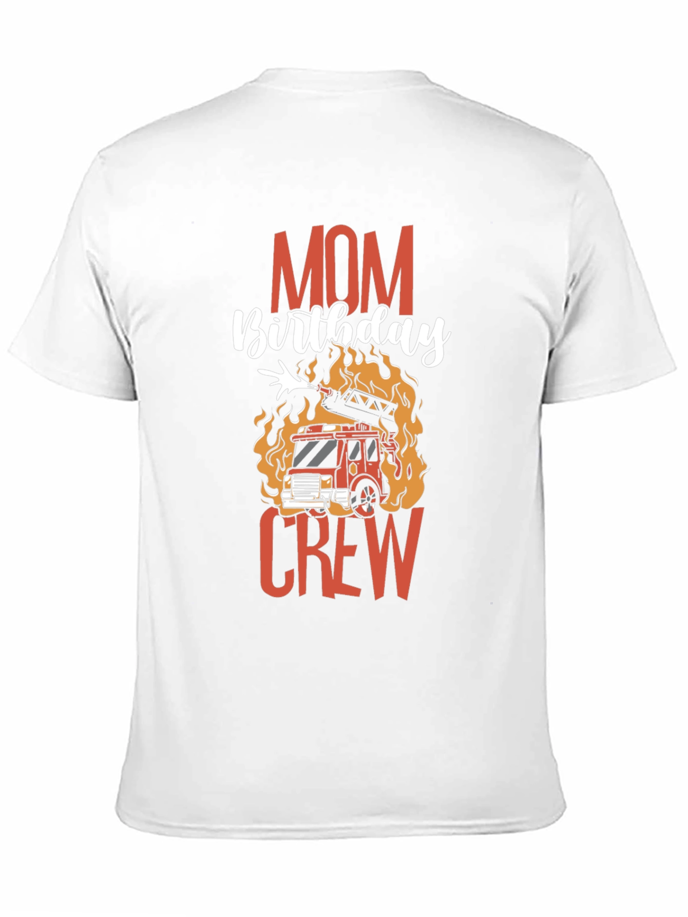 Black Mom Birthday Firetruck Crew Graphic T-Shirt view 11