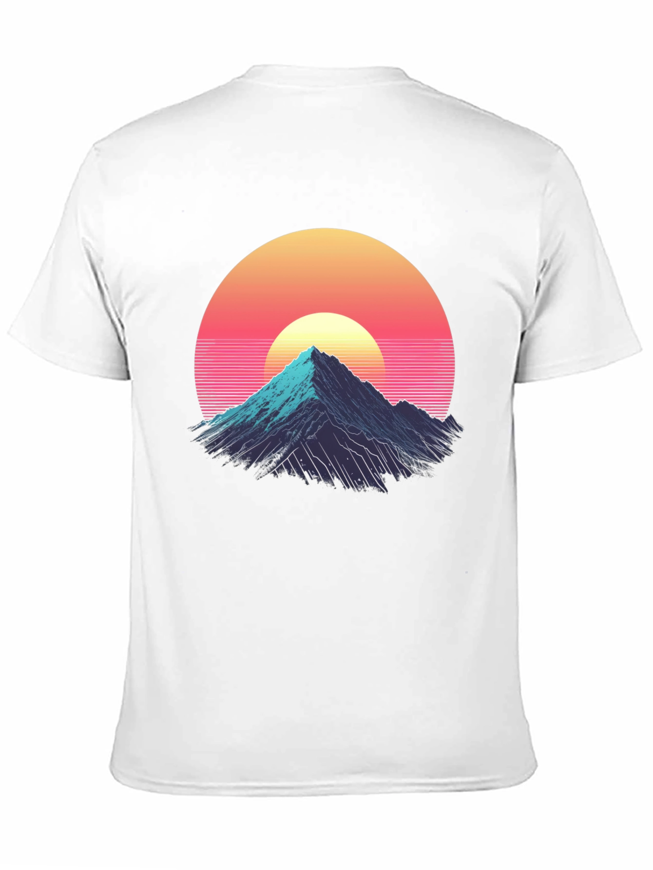 Black Retro Mountain Sunset Graphic Tee - Black view 11