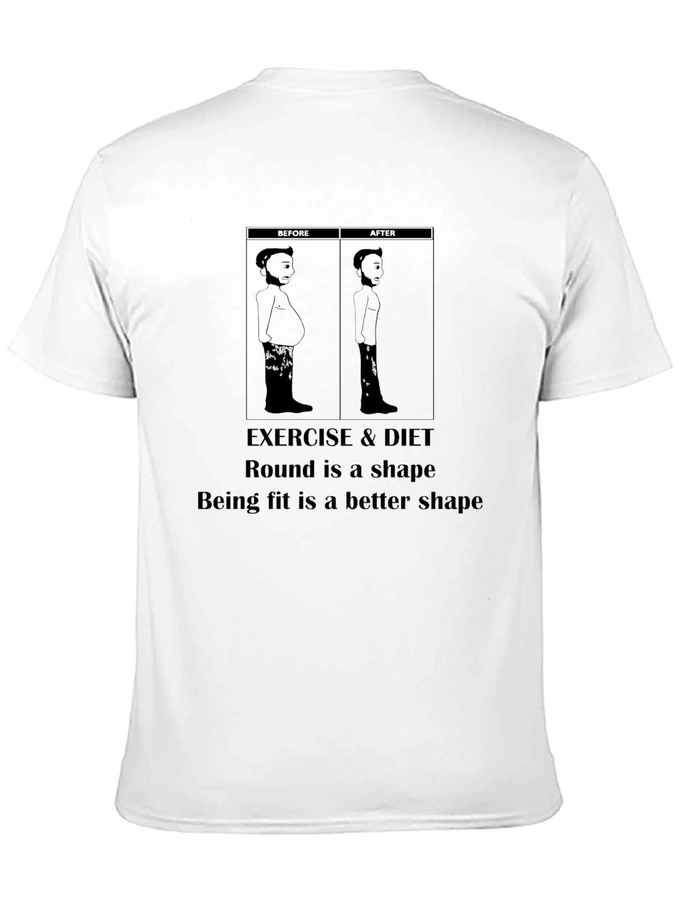 Black Exercise & Diet Funny Graphic T-Shirt view 11