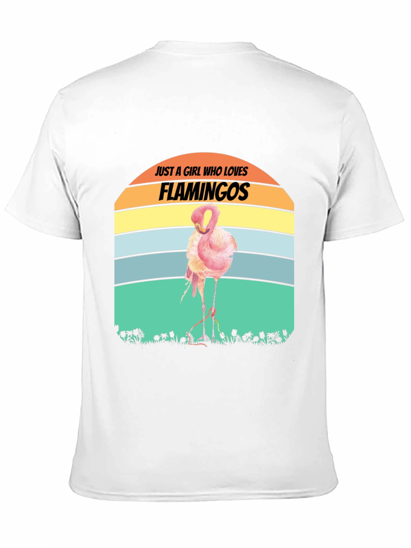 Black Just A Girl Who Loves Flamingos T-Shirt view 11
