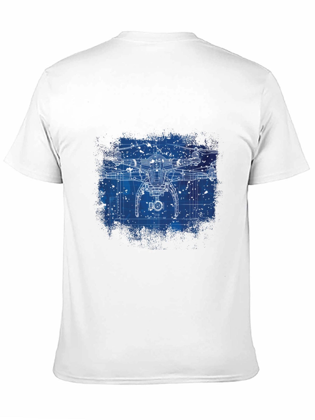 Black Drone Blueprint Graphic T-Shirt view 11