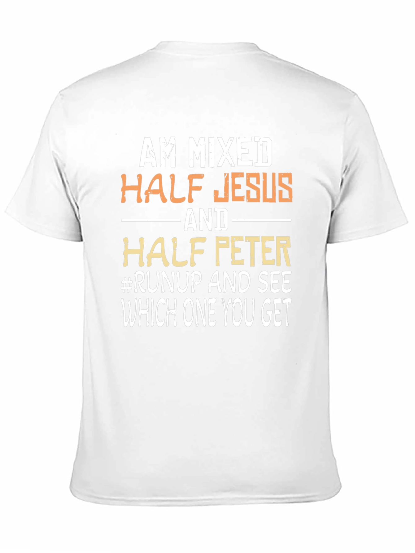 Black Am Mixed Half Jesus Half Peter T-Shirt view 11