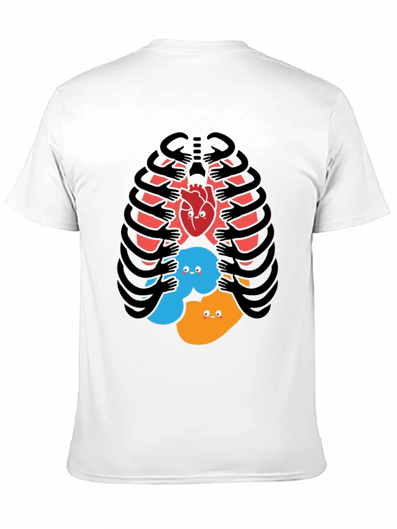 Black Funny Rib Cage Heart & Feelings Graphic T-Shirt view 11