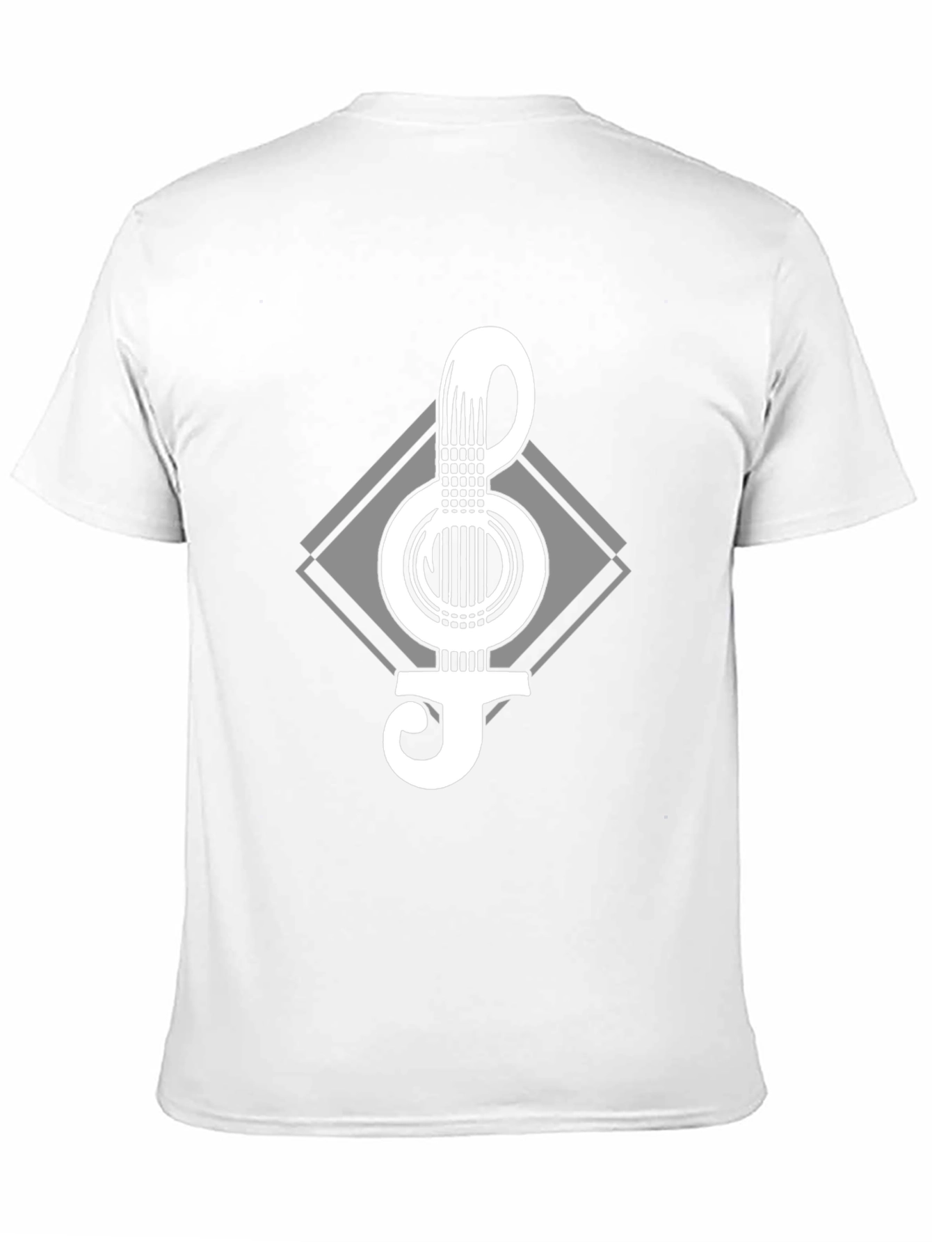 Black Guitar Clef Graphic Tee - Black Cotton Blend T-Shirt view 11