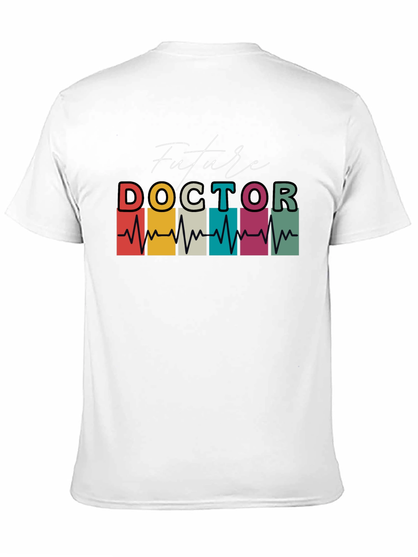 Black Future Doctor Heartbeat Graphic T-Shirt view 11
