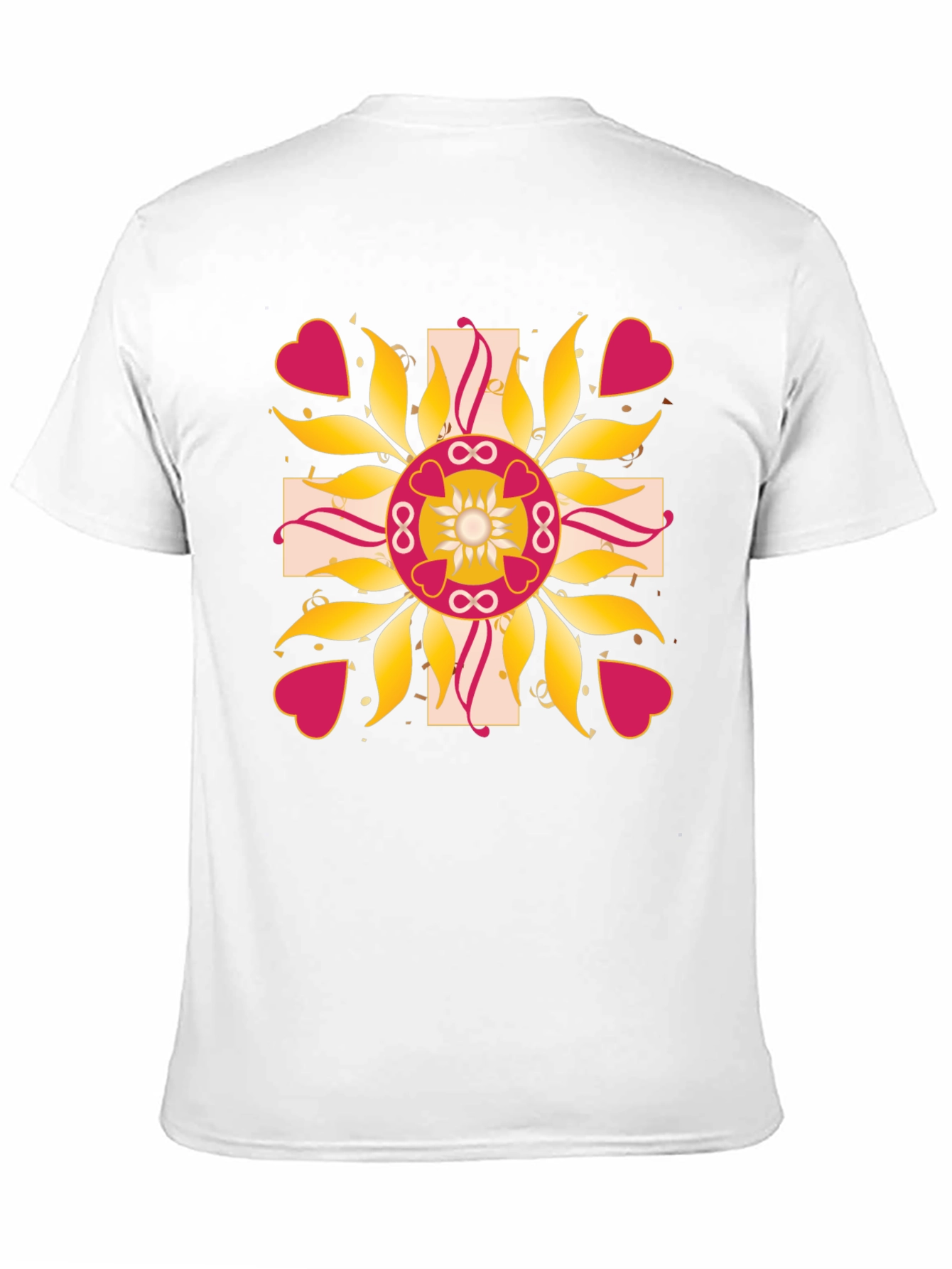 Black Unique Floral Heart Graphic Tee - Black view 11