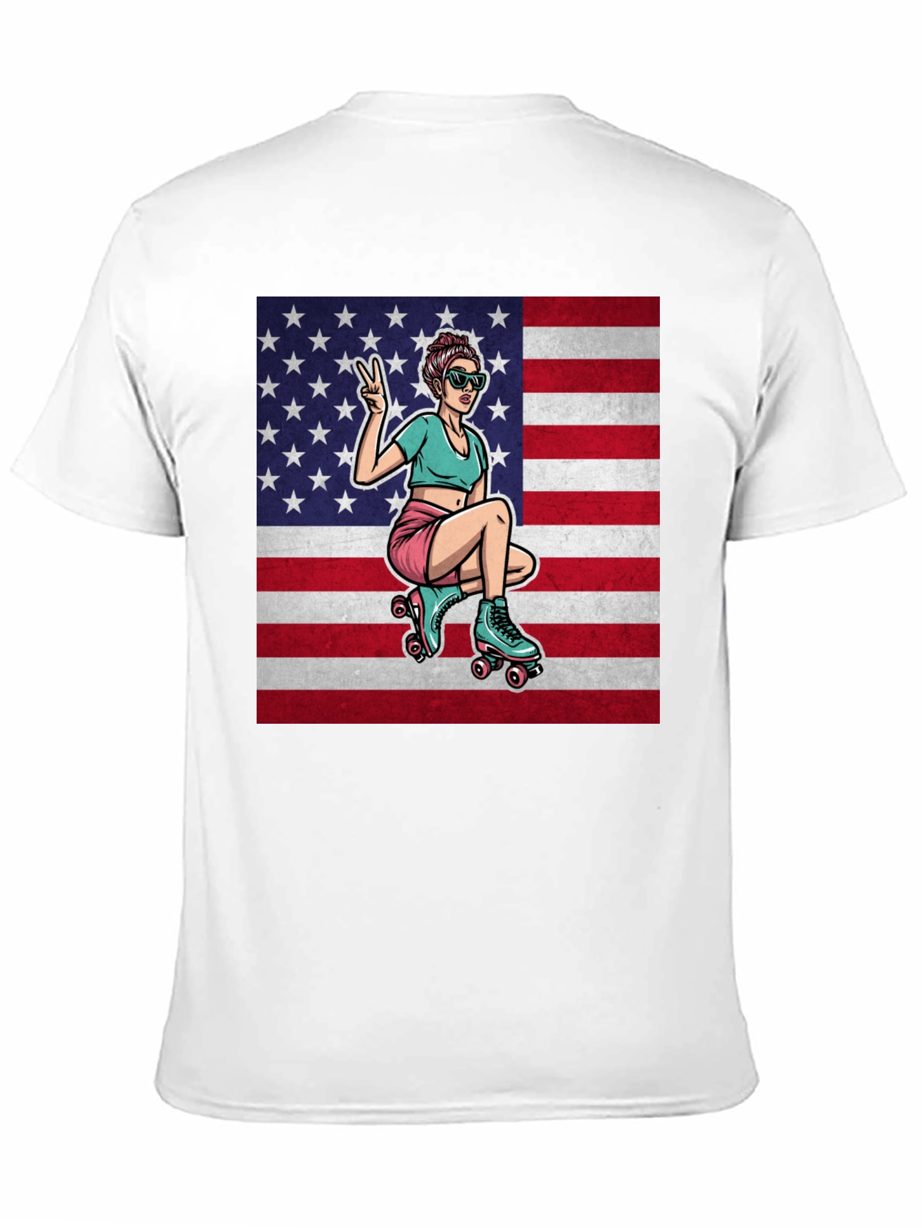 Black American Roller Girl Graphic Tee view 11