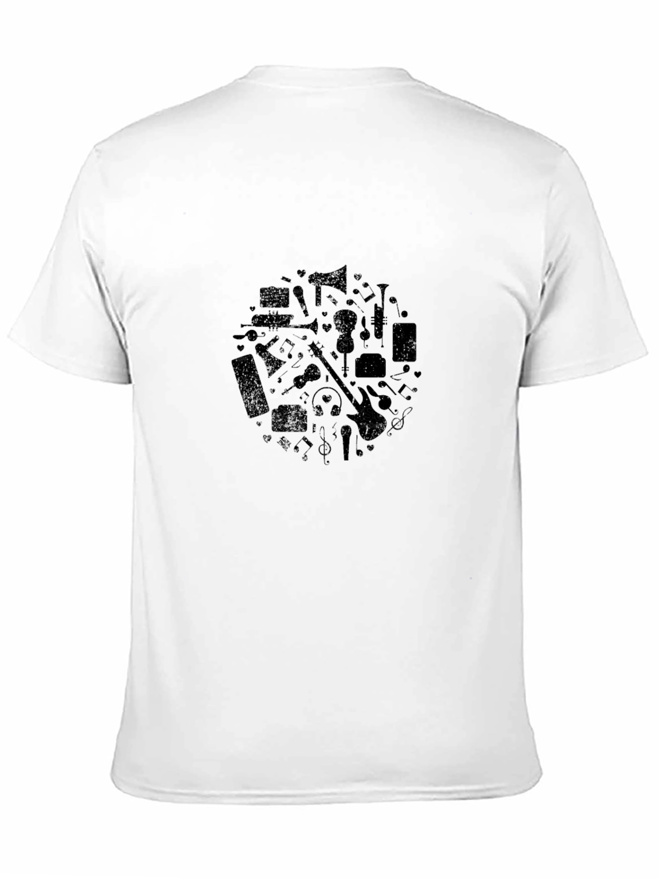 Black Musician's Black T-Shirt - Music Instrument Graphic Tee view 11