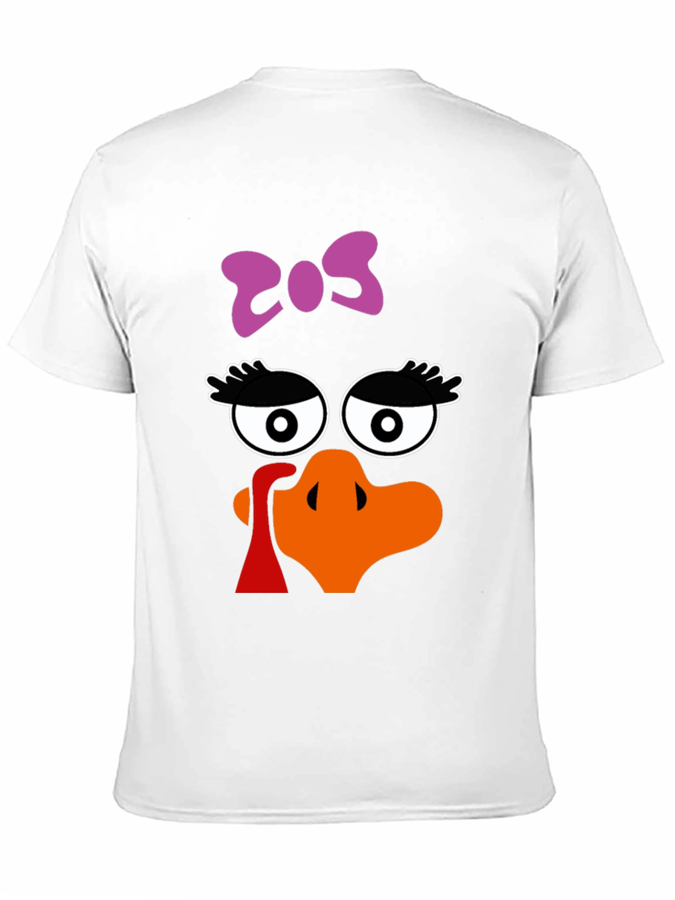Thanksgiving Turkey Face Bow Black T-Shirt - 11