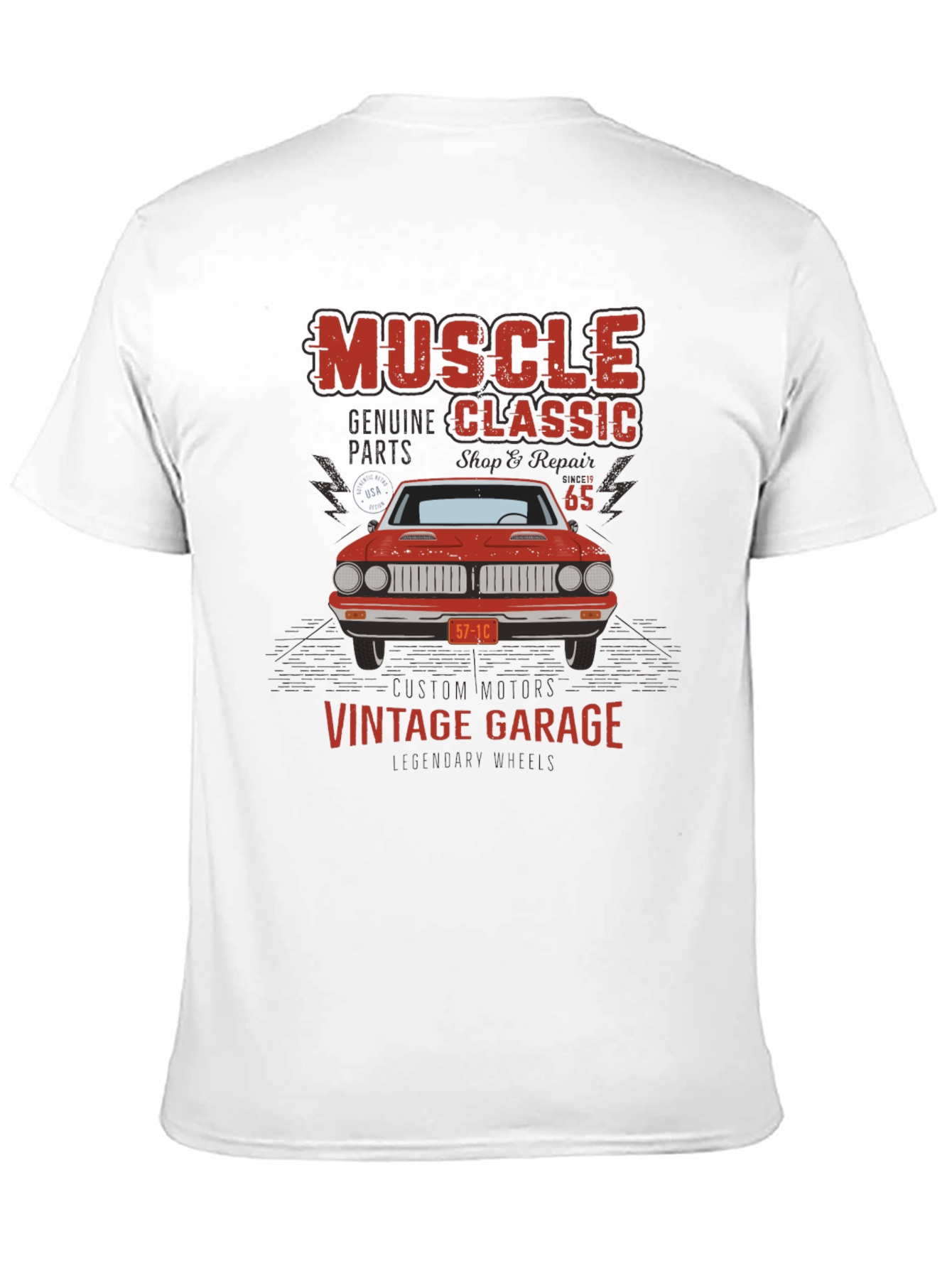 Black Muscle Classic Vintage Garage Graphic T-Shirt view 11