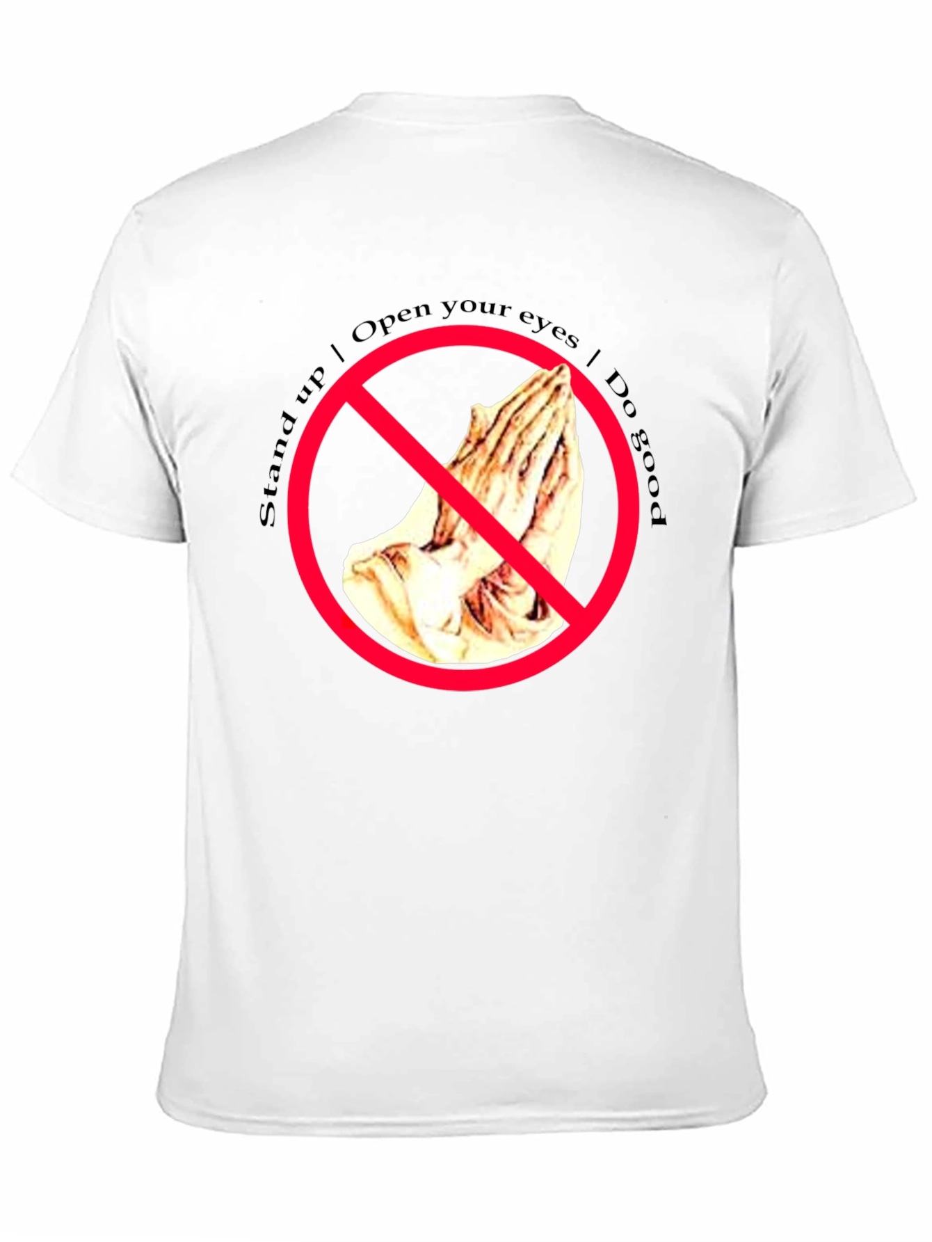 Black Stand Up Graphic Tee - Open Your Eyes T-Shirt view 11