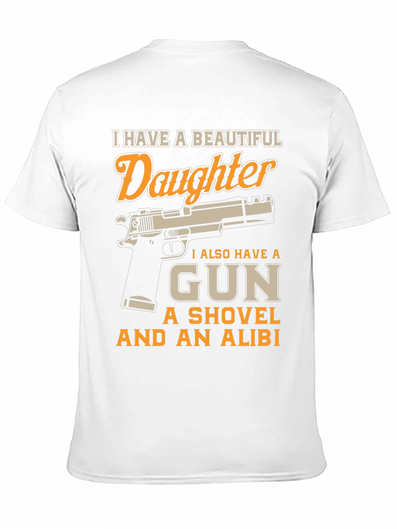 Black I Have a Beautiful Daughter Gun T-Shirt view 11