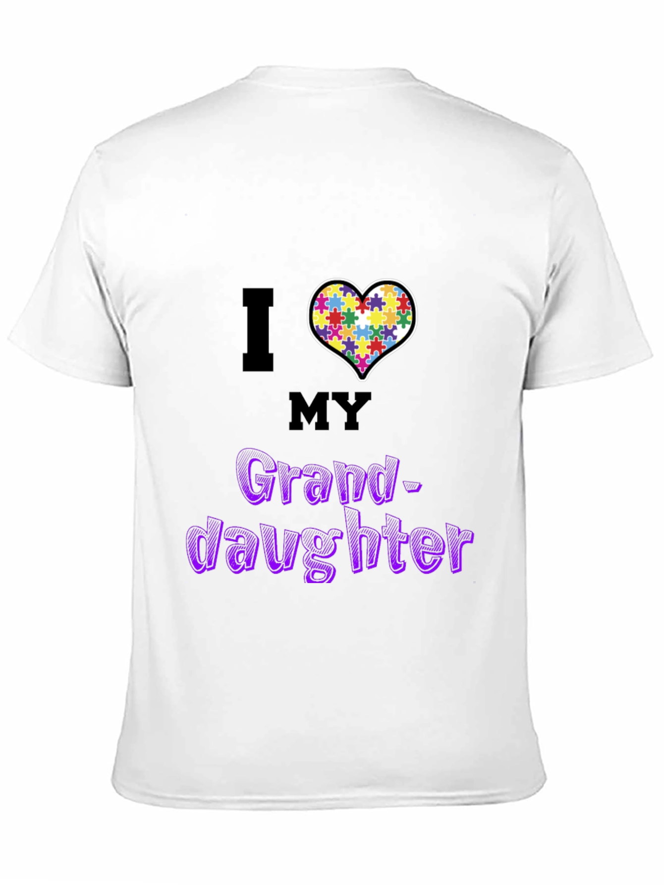 Black I Love My Granddaughter Autism Awareness T-Shirt view 11