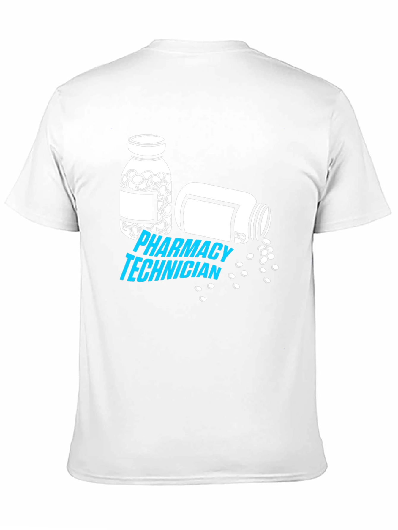 Black Pharmacy Technician T-Shirt - Pill Bottle Graphic view 11