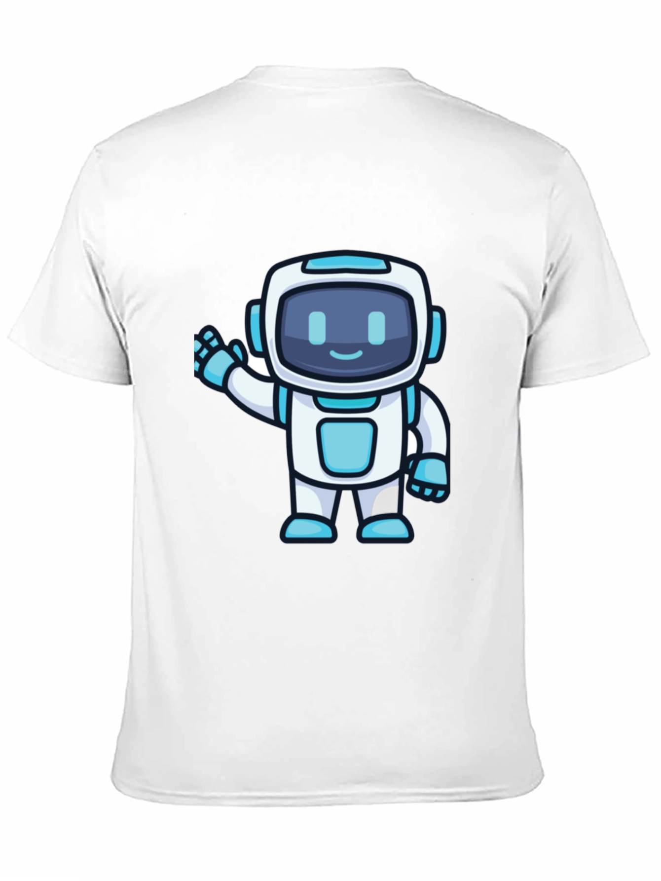 Black Cute Robot Graphic T-Shirt - Black Crew Neck view 11