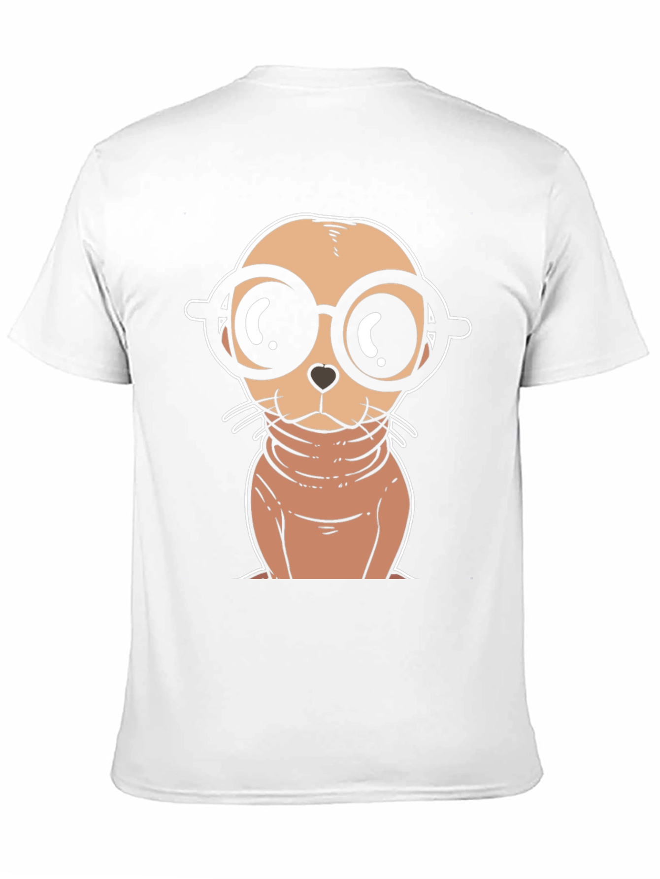 Black Cartoon Seal with Glasses T-Shirt view 11