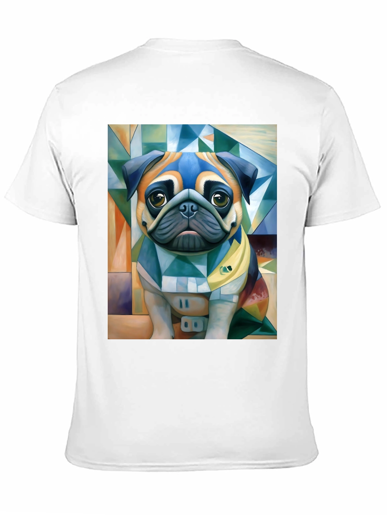 Black Pug Art T-Shirt - Unique Geometric Dog Design view 11