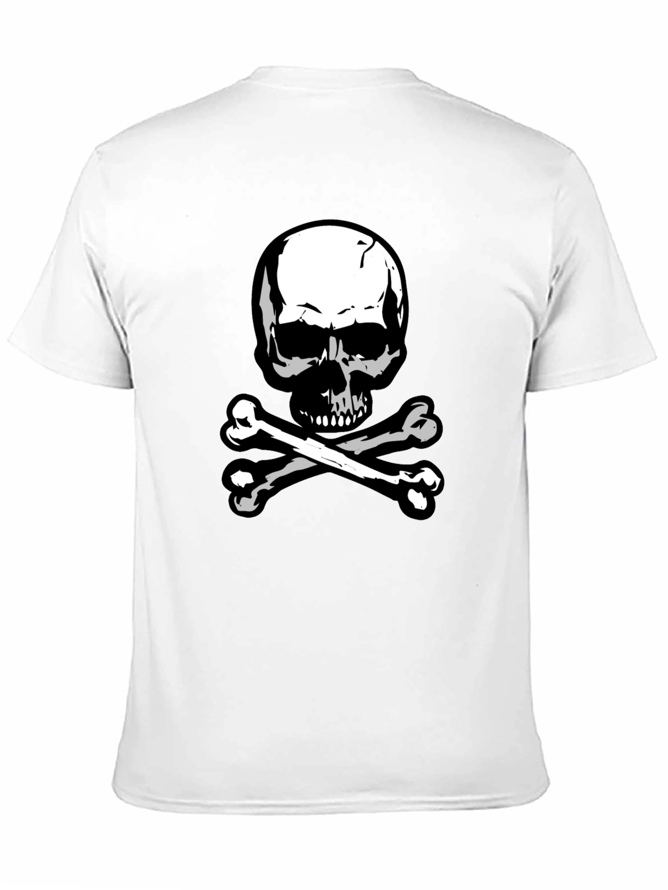 Black Skull & Crossbones Graphic Tee - Black Cotton view 11