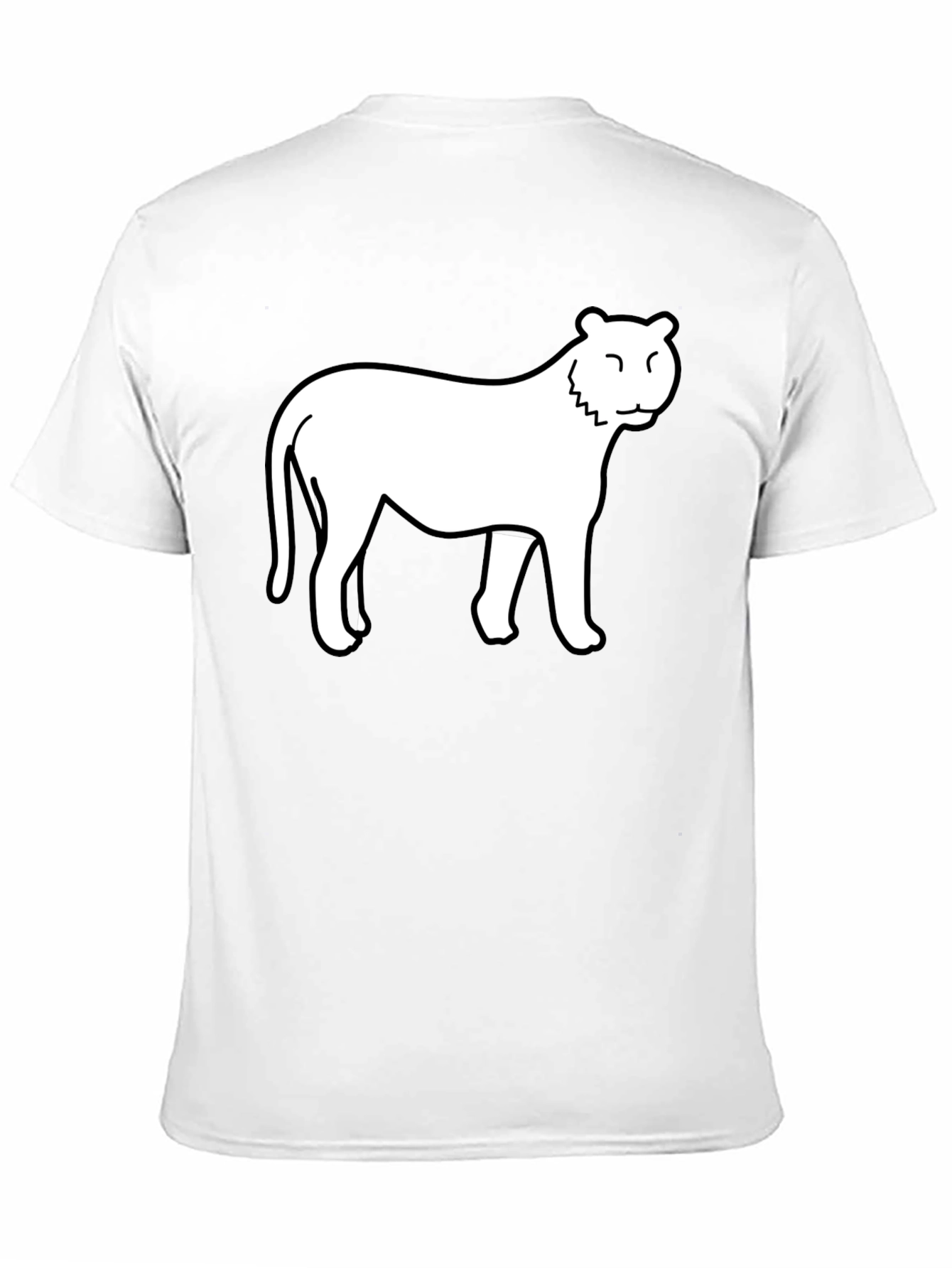 Black Unique Black T-Shirt with White Tiger Graphic Print view 11