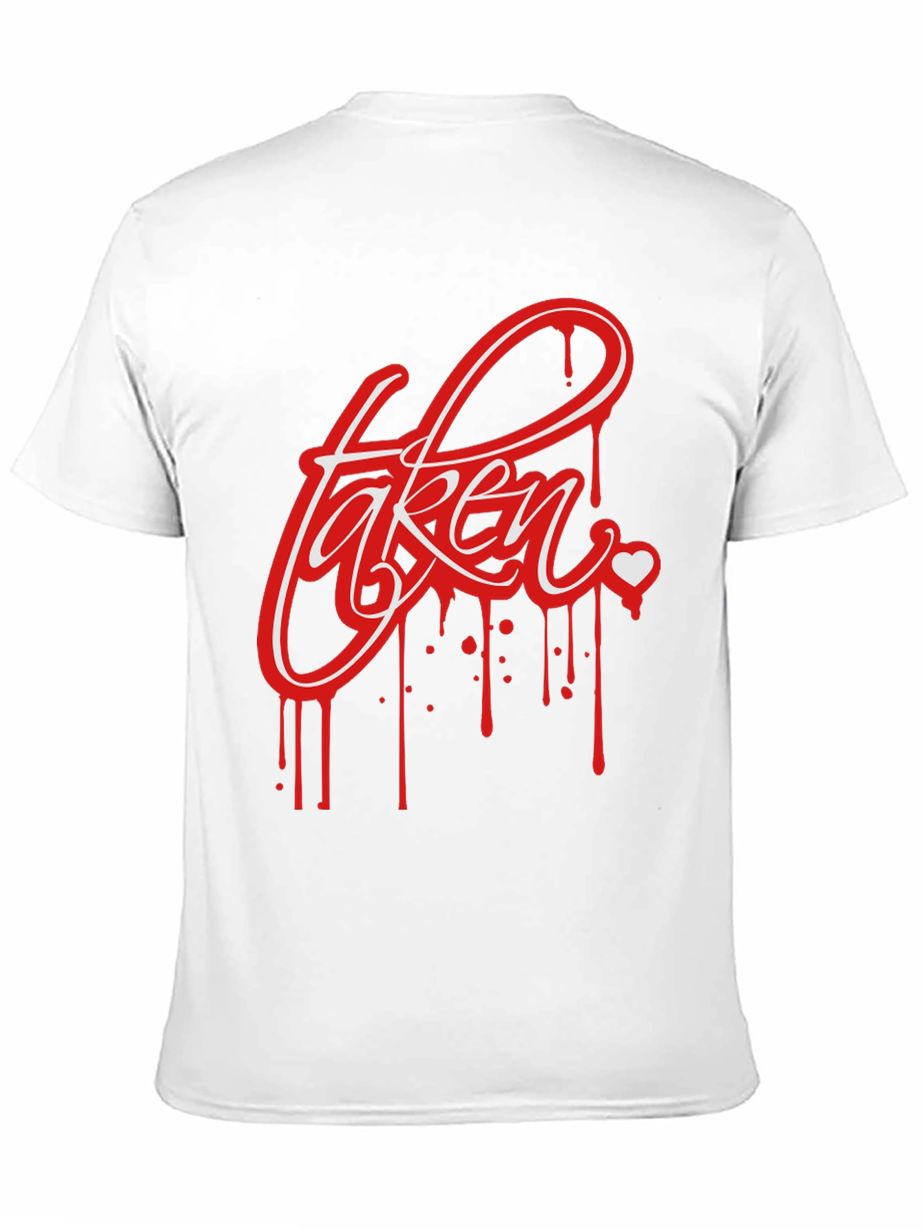 Black Taken Drip Heart Graphic Tee - Men's Black T-Shirt view 11