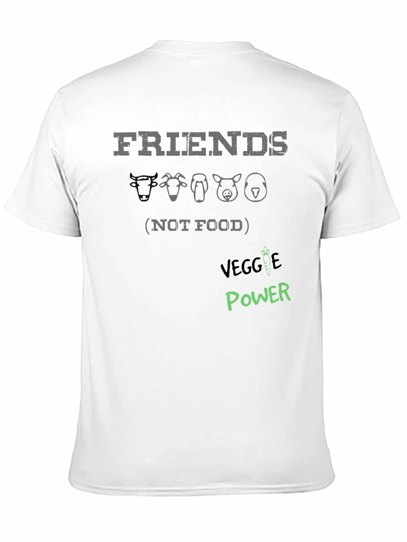 Black Friends Not Food Vegan T-Shirt - Veggie Power Tee view 11