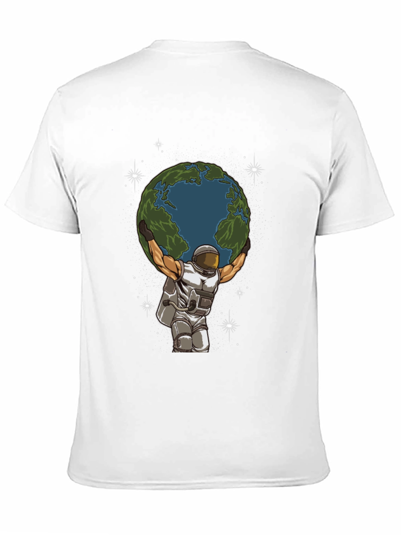 Black Astronaut Earth Lift Graphic Tee - Black Cotton T-Shirt view 11