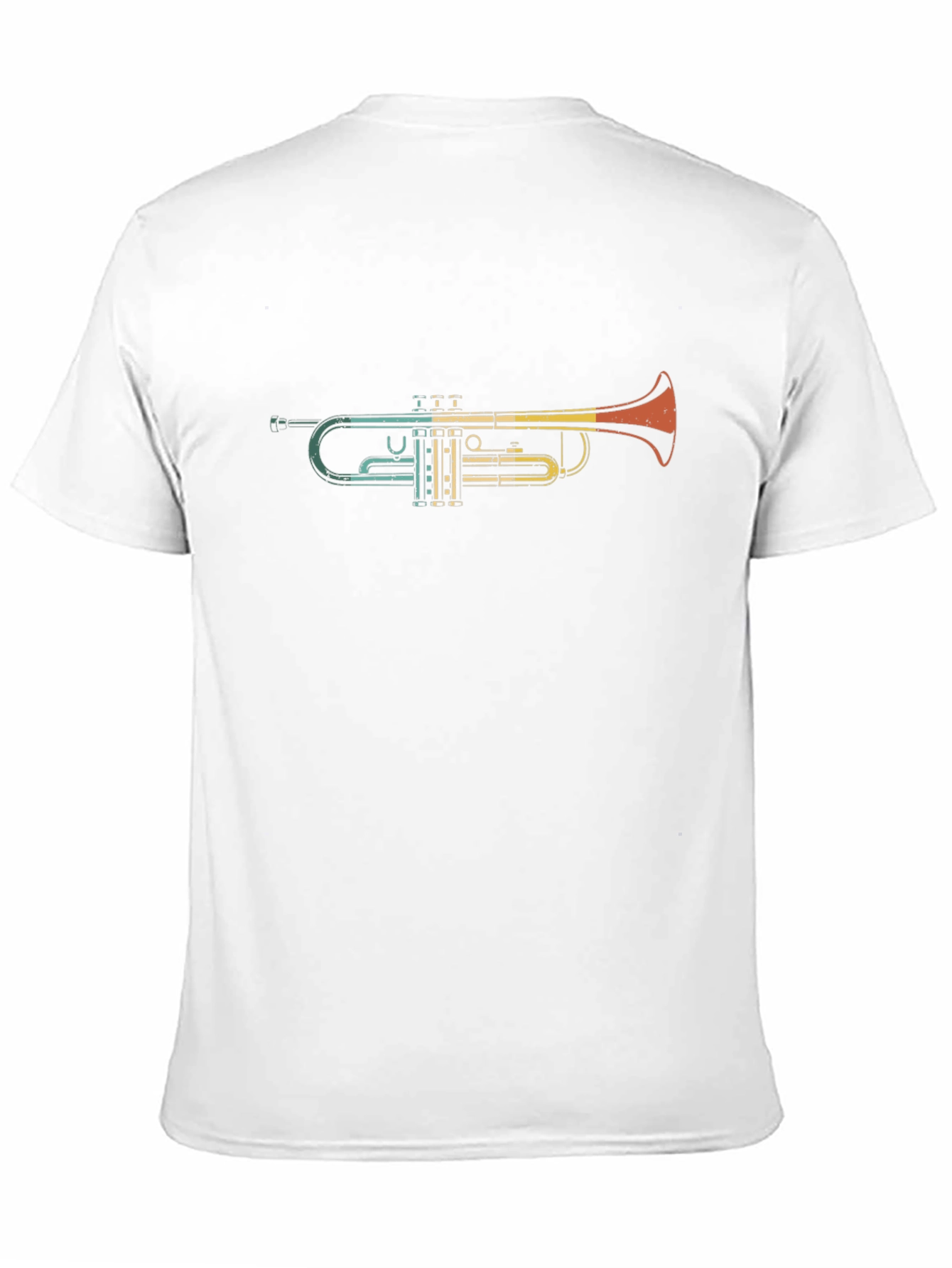 Black Retro Trumpet Graphic Tee - Black Cotton T-Shirt view 11