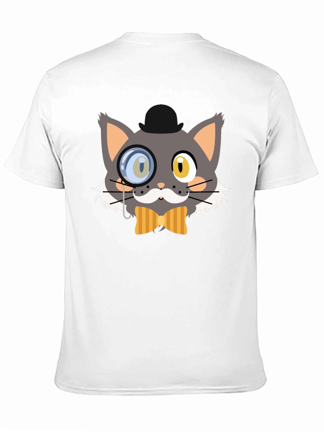 Black Monocle Cat Graphic T-Shirt, Unique Design view 11