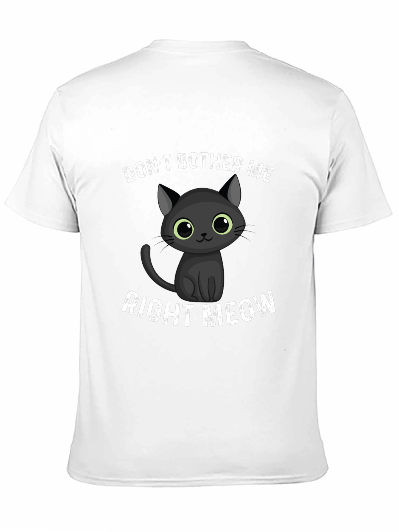 Black Don't Bother Me Right Meow Black T-Shirt view 11