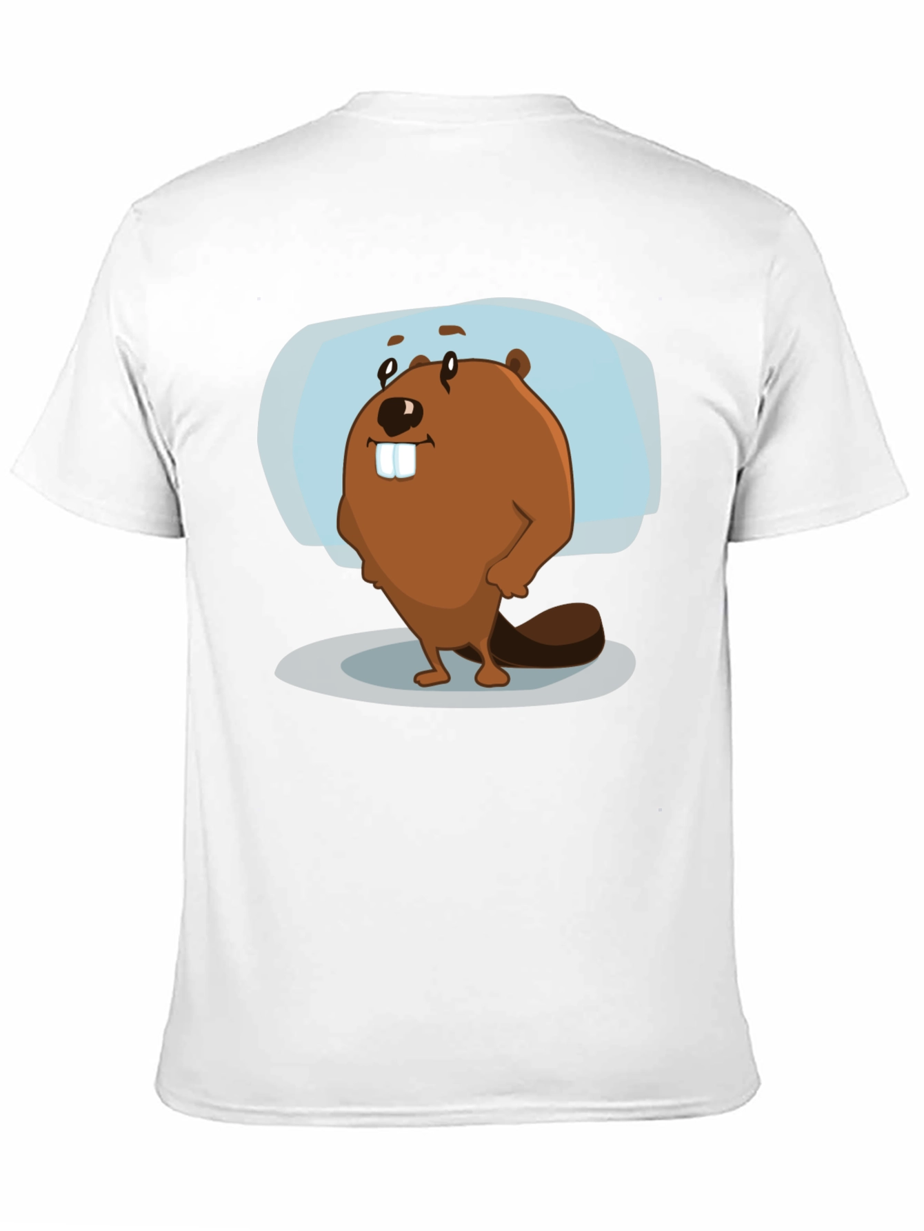Black Cartoon Beaver Graphic Tee - Black Cotton Blend view 11