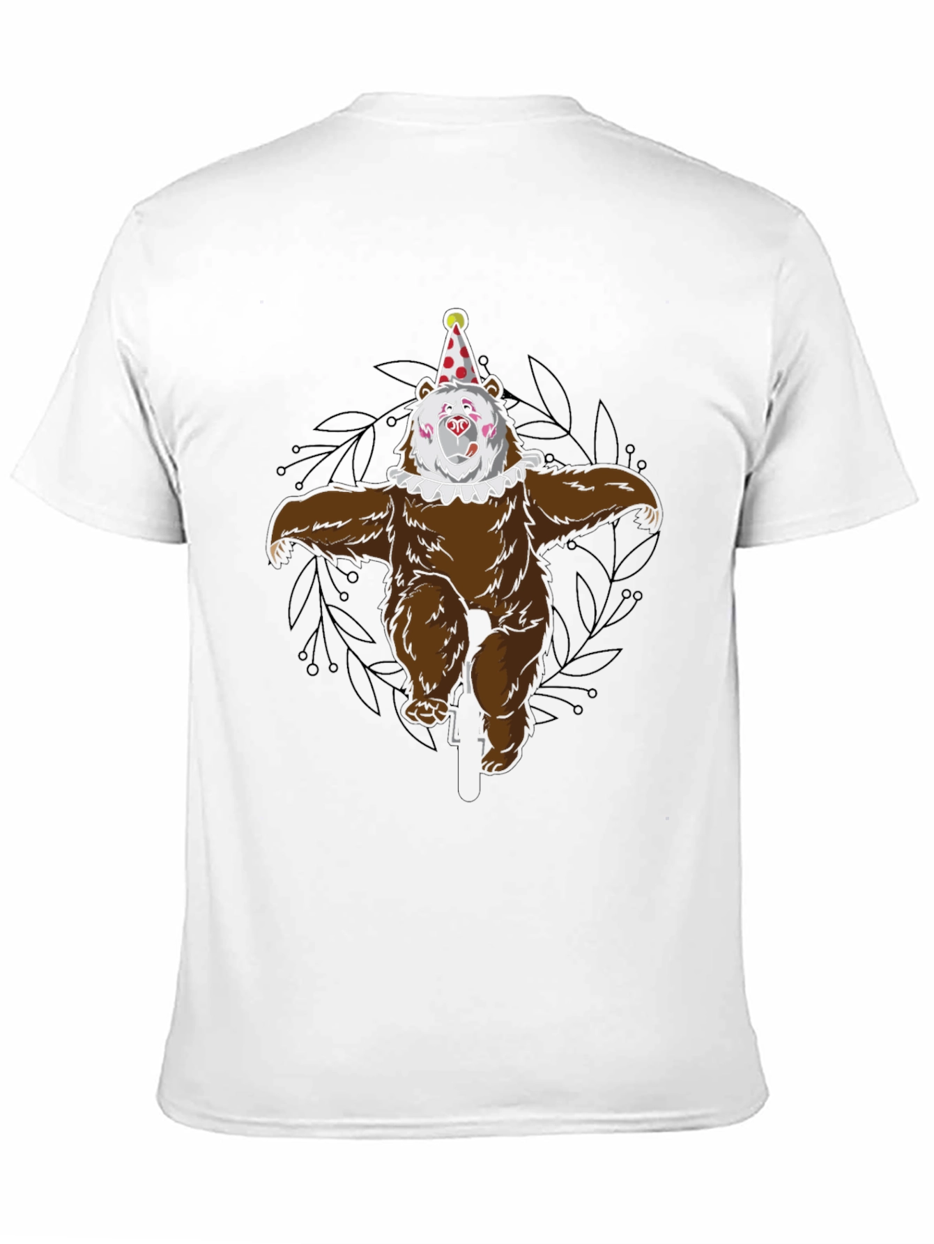 Black Clown Bear on Unicycle Graphic Tee - Mens Black T-Shirt view 11