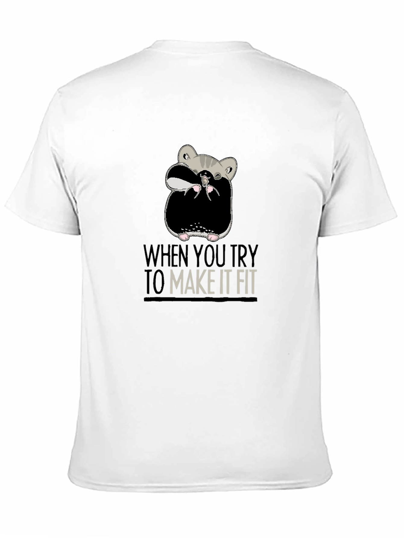 Black Funny Hamster T-Shirt - Make It Fit view 11