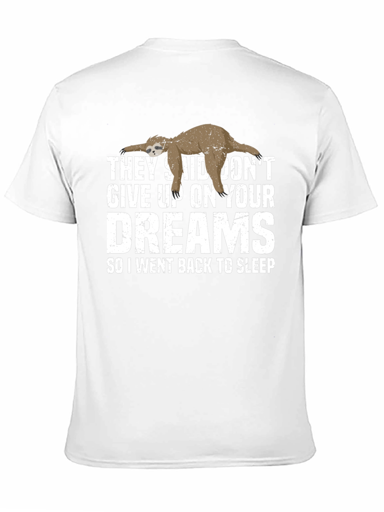 Black Funny Sloth Dreams T-Shirt - Soft Cotton Tee view 11