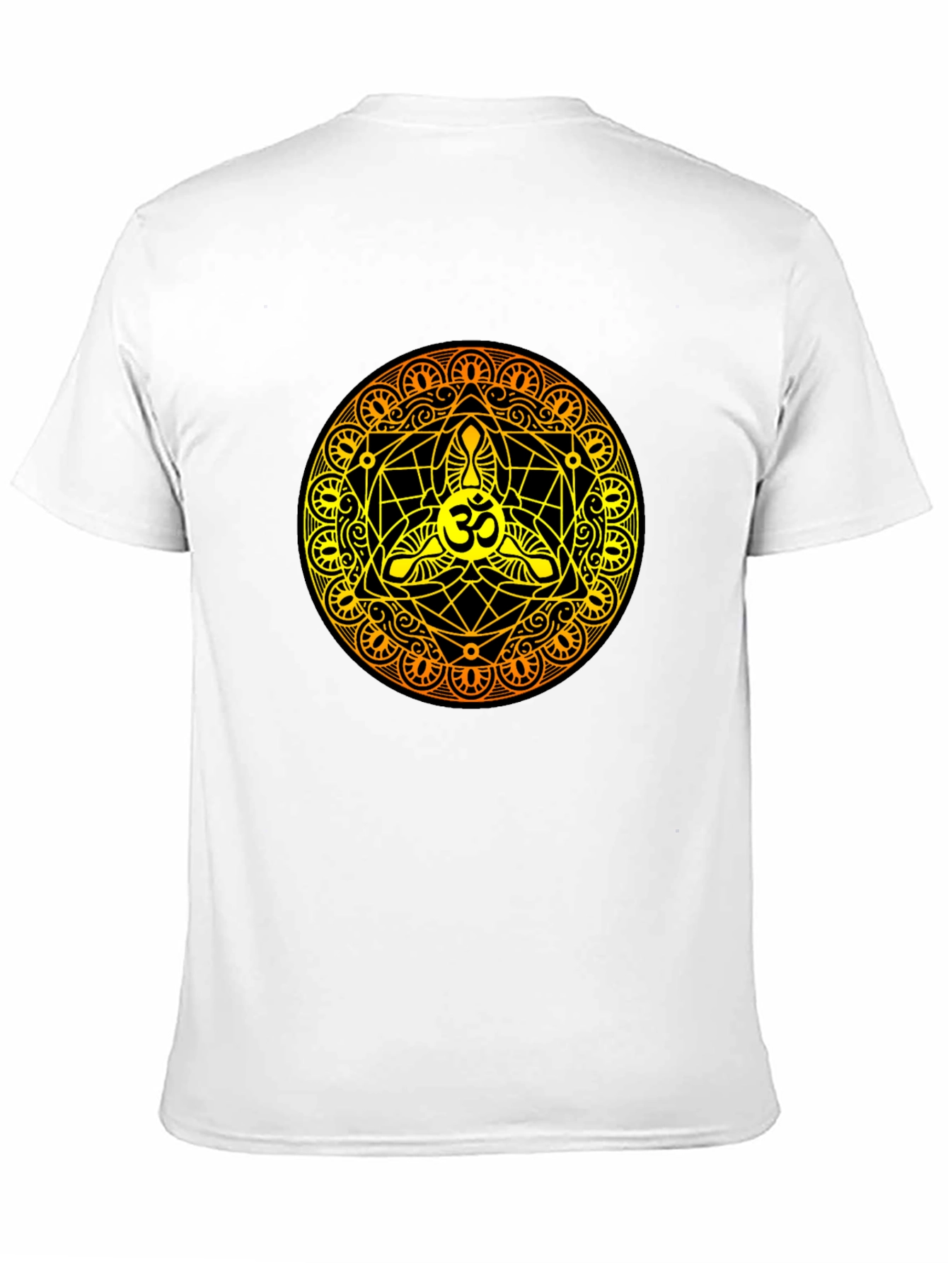 Black Om Mandala Black T-Shirt - Sacred Geometry Design view 11
