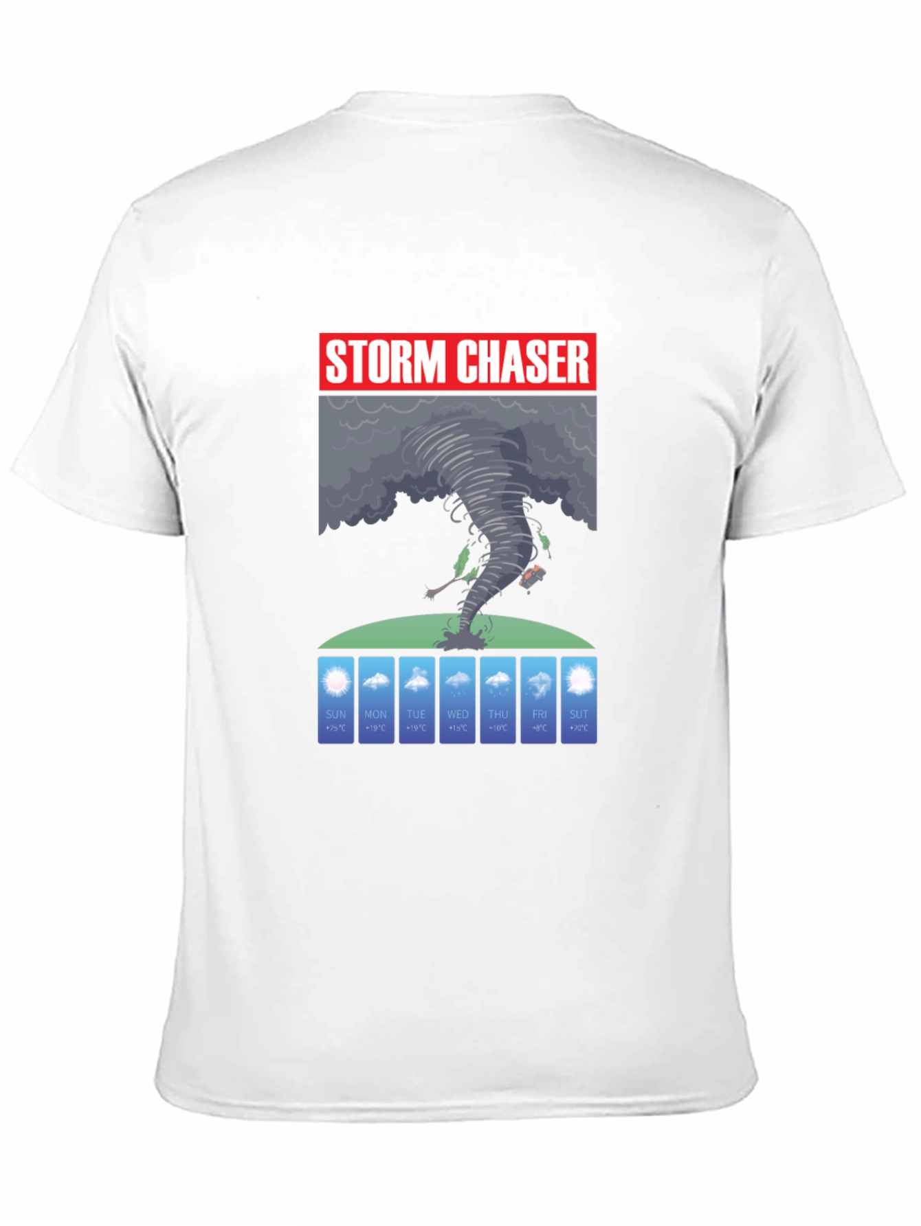 Black Storm Chaser Graphic T-Shirt - Weather Forecast Design view 11