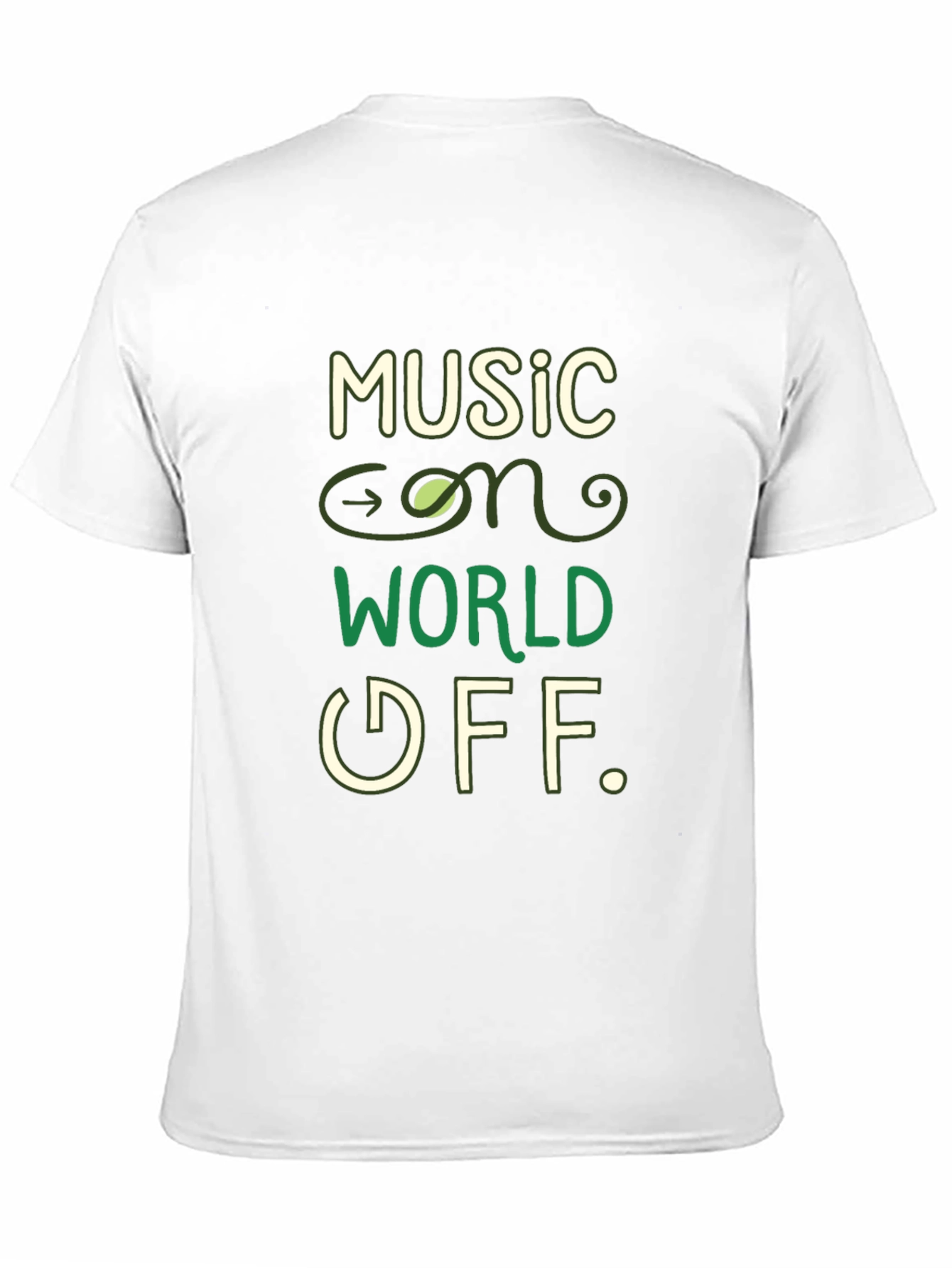 Black Music On, World Off T-Shirt - Black view 11
