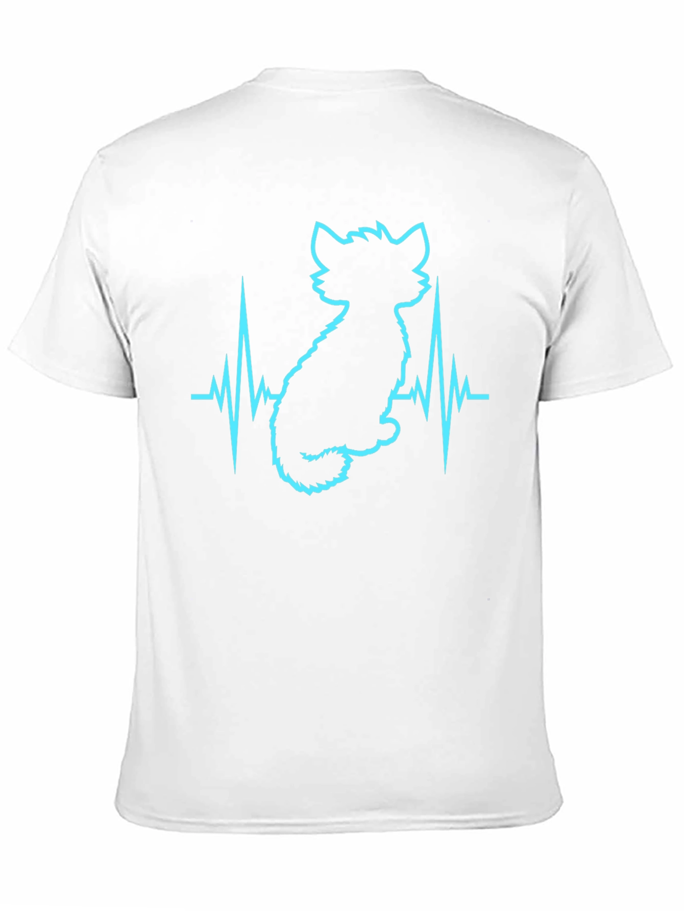 Black Cat Lover Heartbeat T-Shirt - Soft Cotton Blend view 11