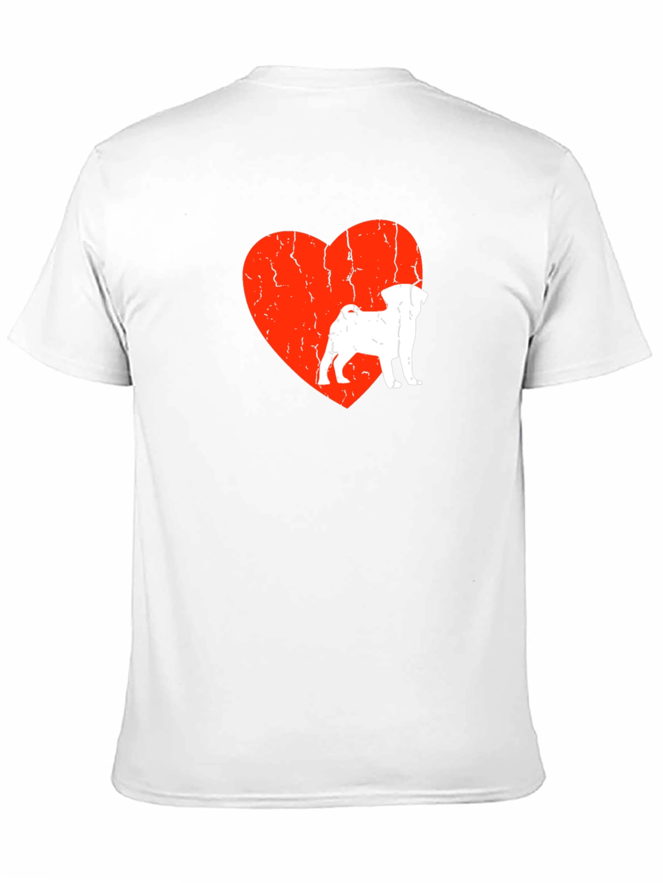 Black Pug Love Heart Graphic Tee - Men's Black T-Shirt view 11
