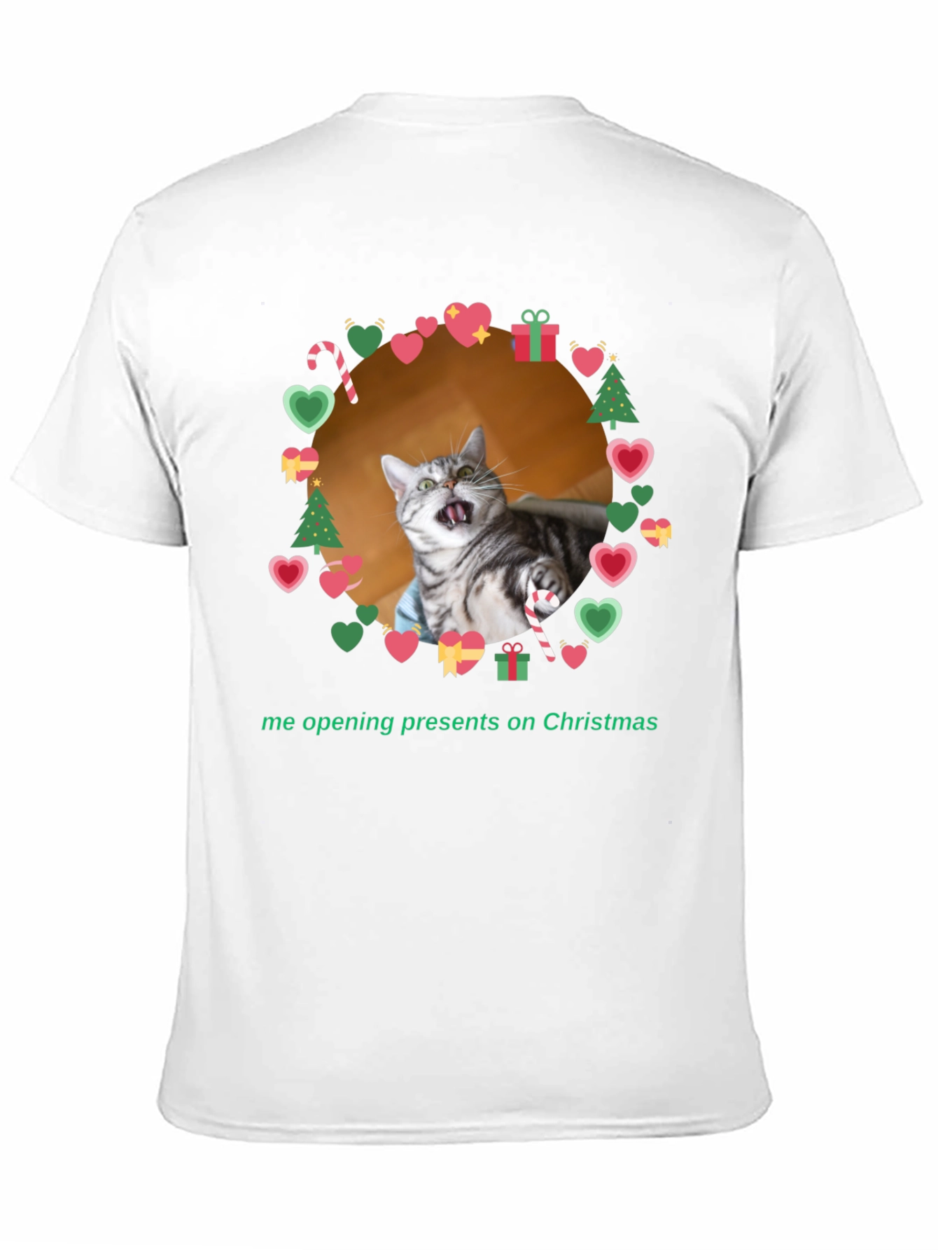 Black Funny Cat Christmas T-Shirt  view 11