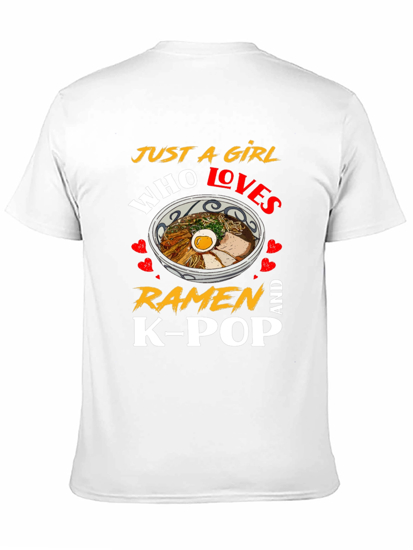 Black Just A Girl Who Loves Ramen And K-Pop Black T-Shirt view 11