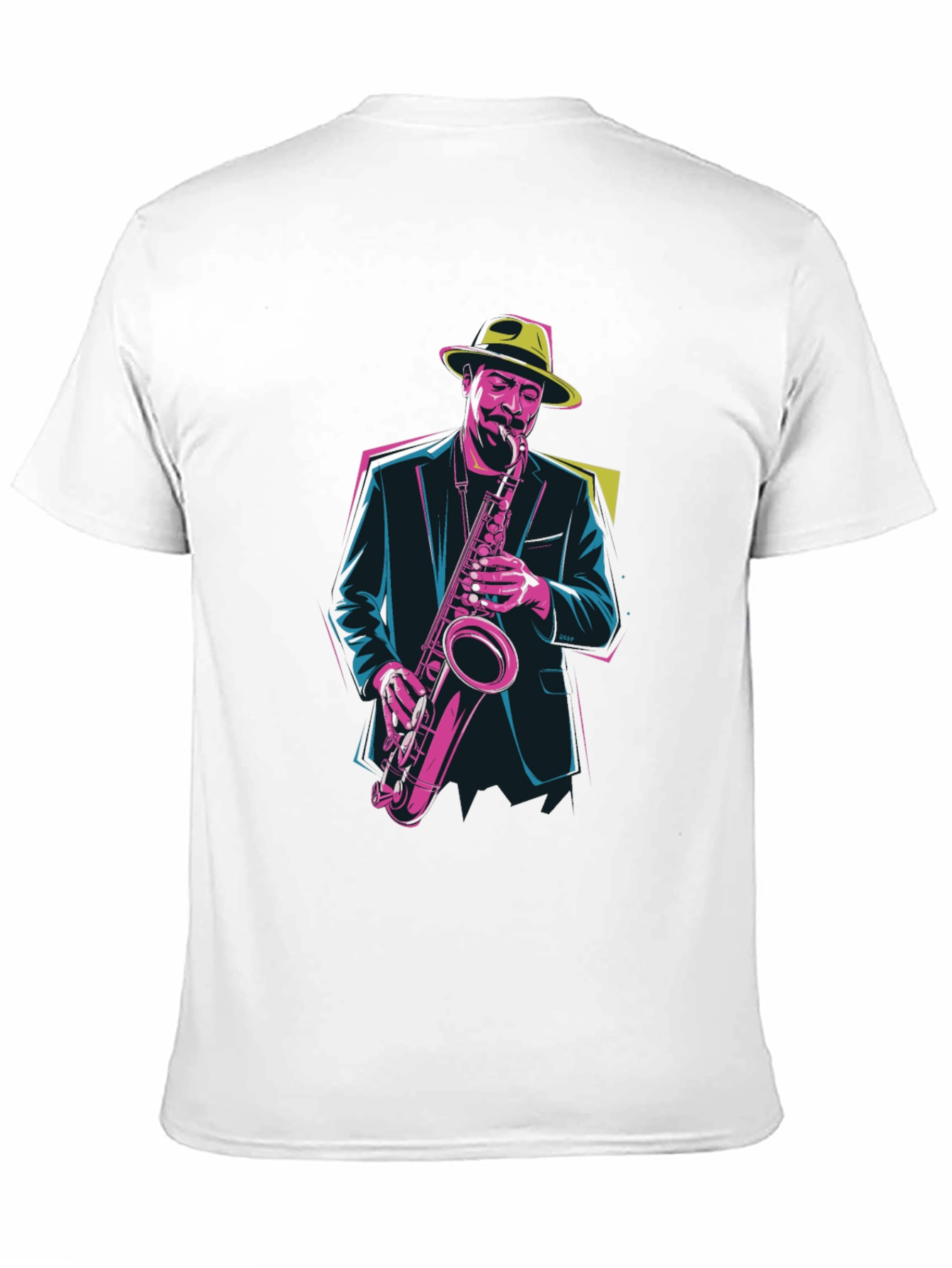 Black Jazz Saxophone Player Graphic Tee view 11