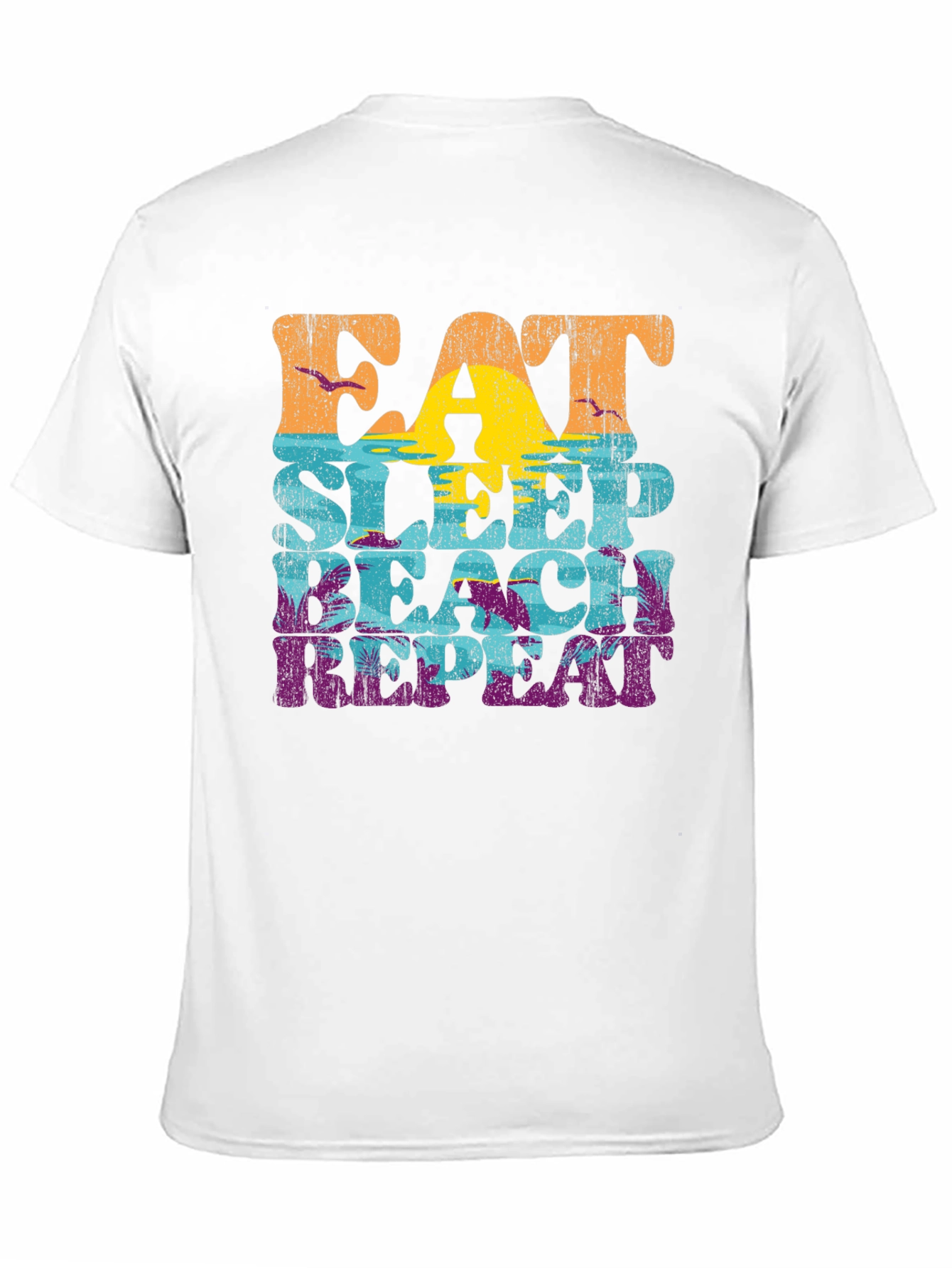 Black Eat Sleep Beach Repeat Graphic T-Shirt view 11